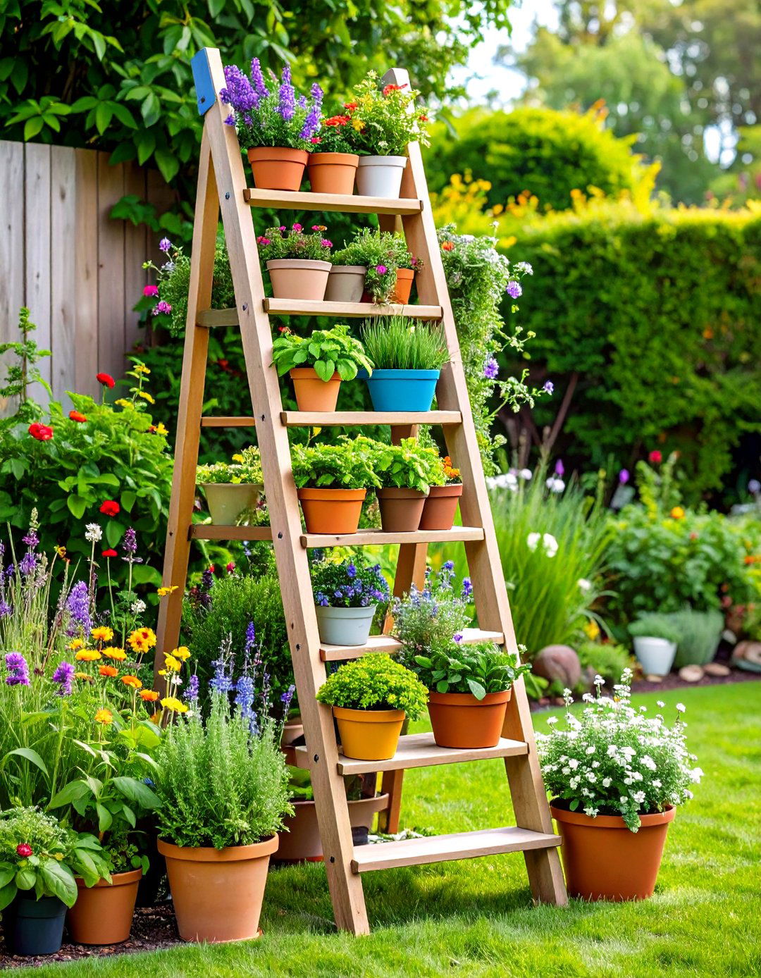 Ladder Garden Displays - 24 Small Garden Ideas