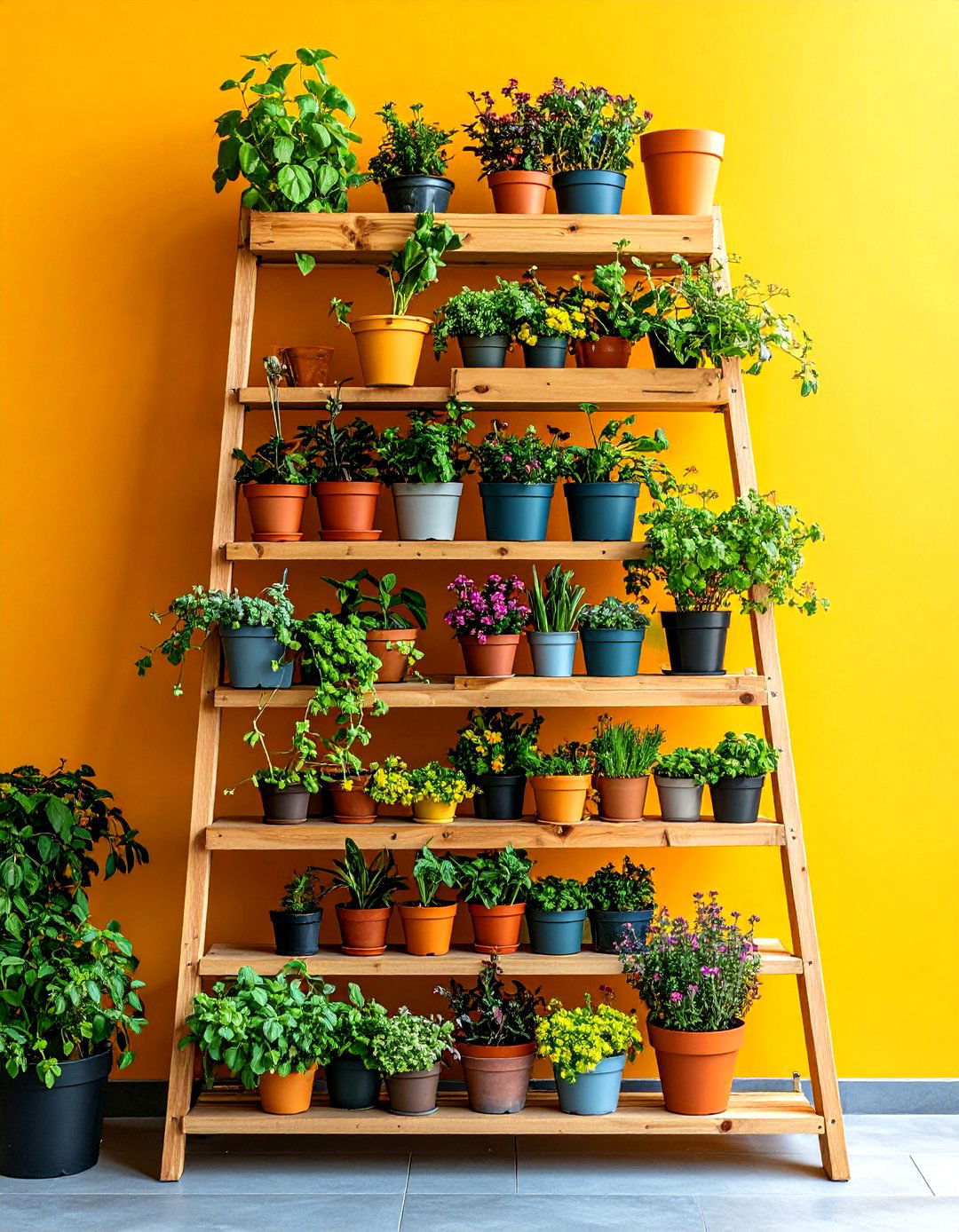 Ladder Planter Display - 24 Urban Garden Ideas