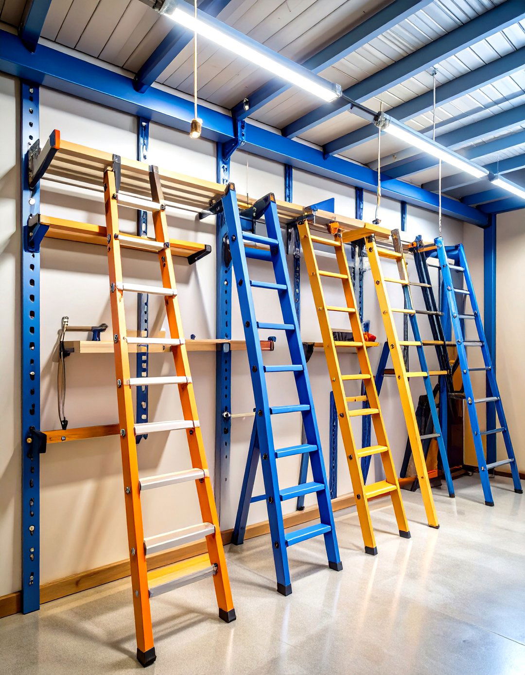 Ladder Storage Solutions - 24 Garage Wall Ideas