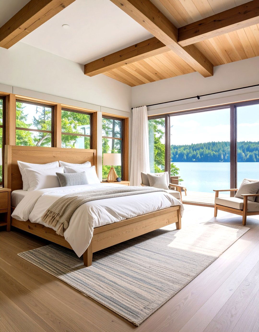 Lake View Master Bedroom Retreat - 24 Lake House Decorating Ideas