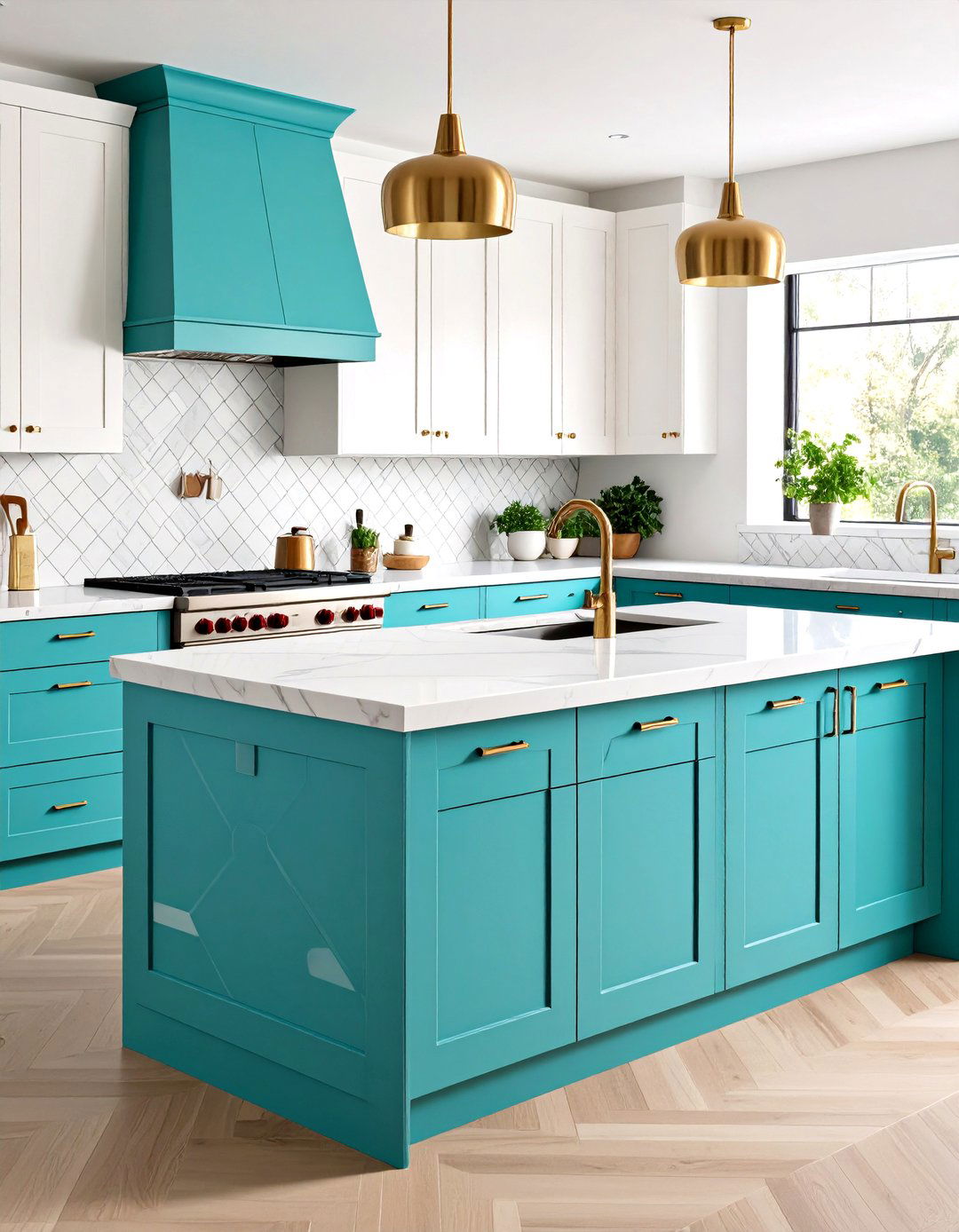Laminate Countertop Bold Pattern Design - 24 Mid-century Modern Kitchen Ideas
