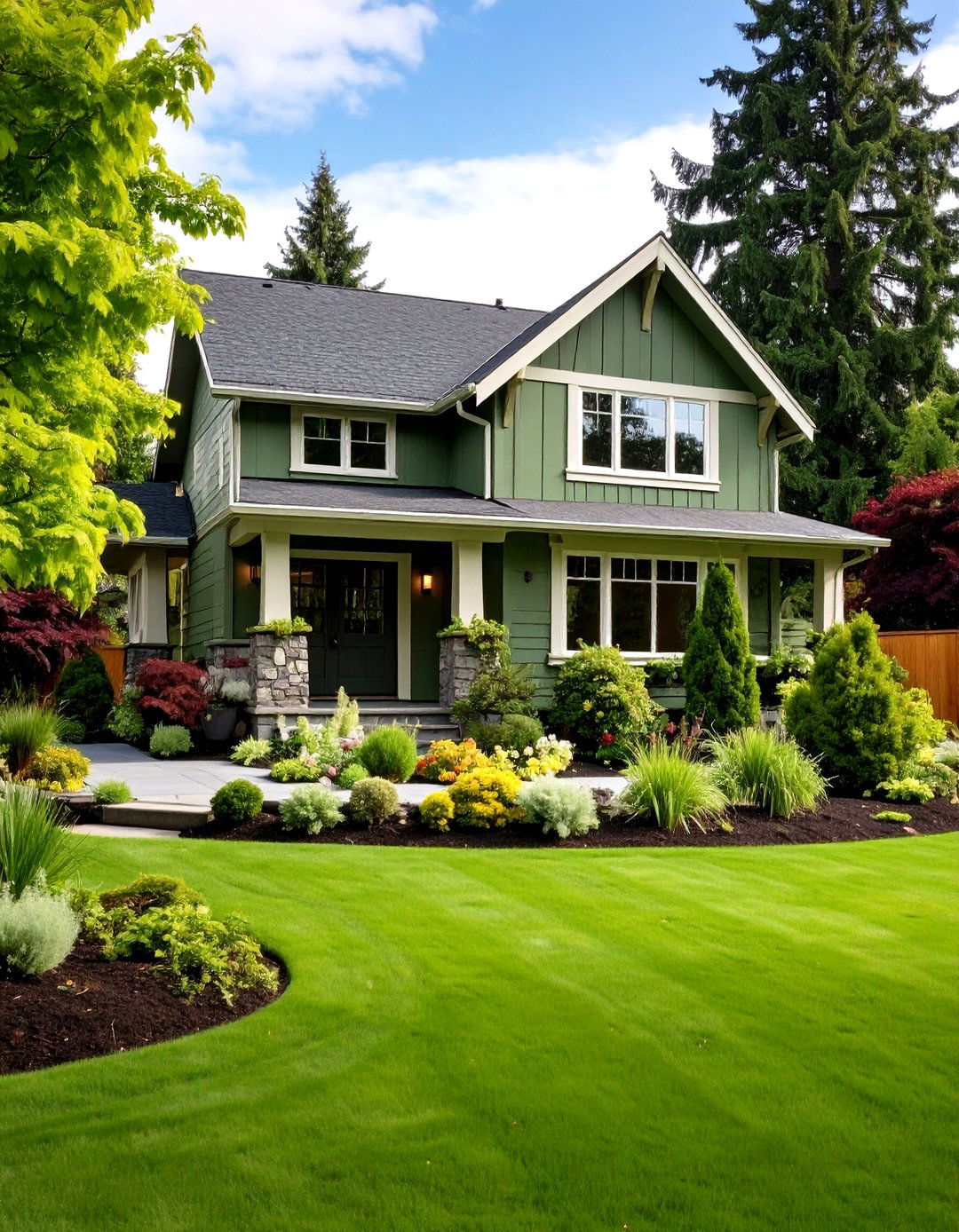 Landscape Harmony Olive Green - 24 Olive Green House Exterior Ideas