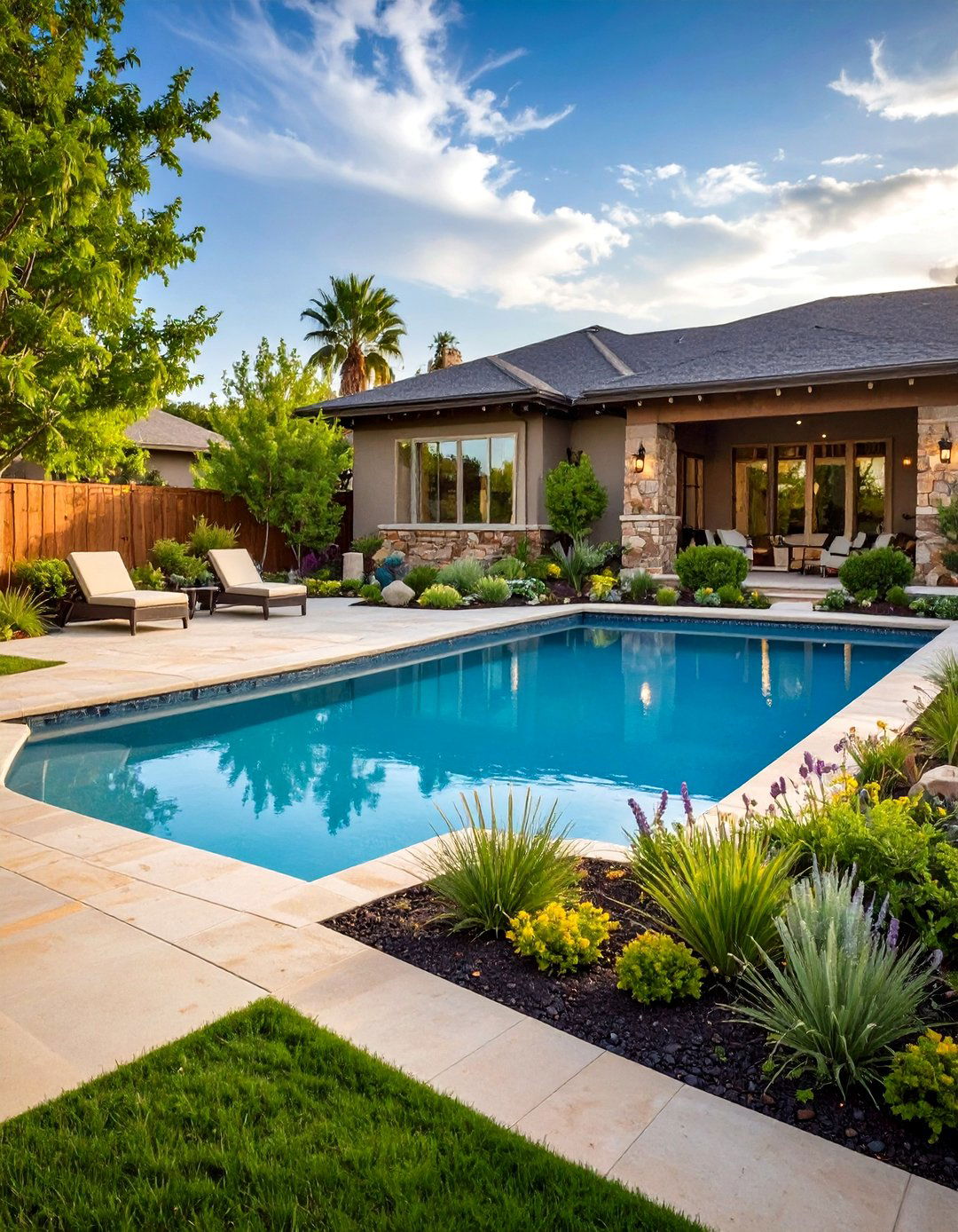 Landscape Integration Design - 24 Rectangle Pool With Hot Tub