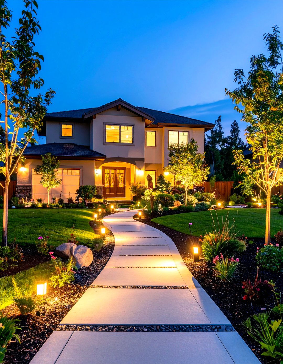 Landscape Lighting Feature Design - 24 Front Yard Landscaping Ideas