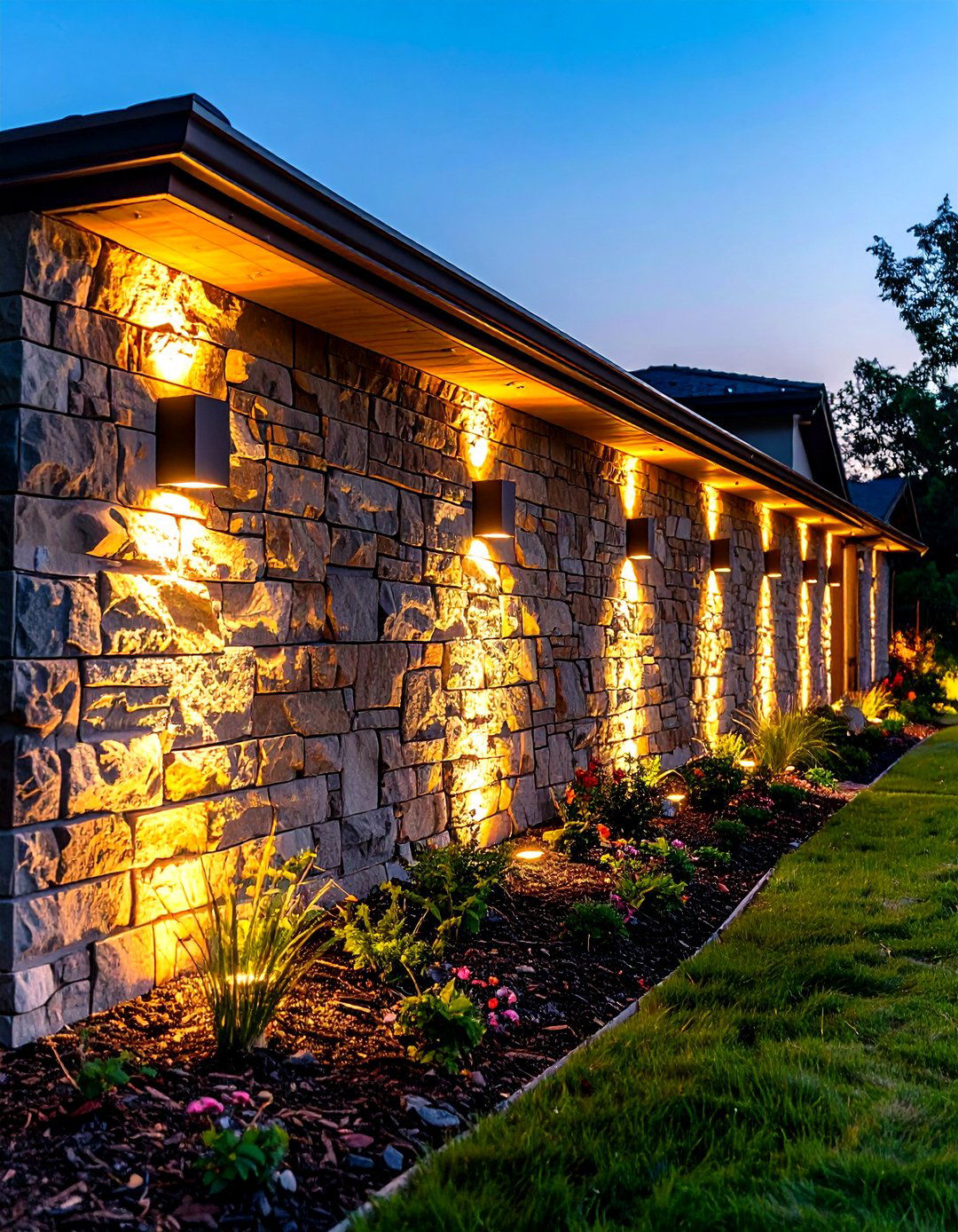 Landscape Wall Lighting with Architectural Highlighting - 24 Outdoor Lighting Ideas