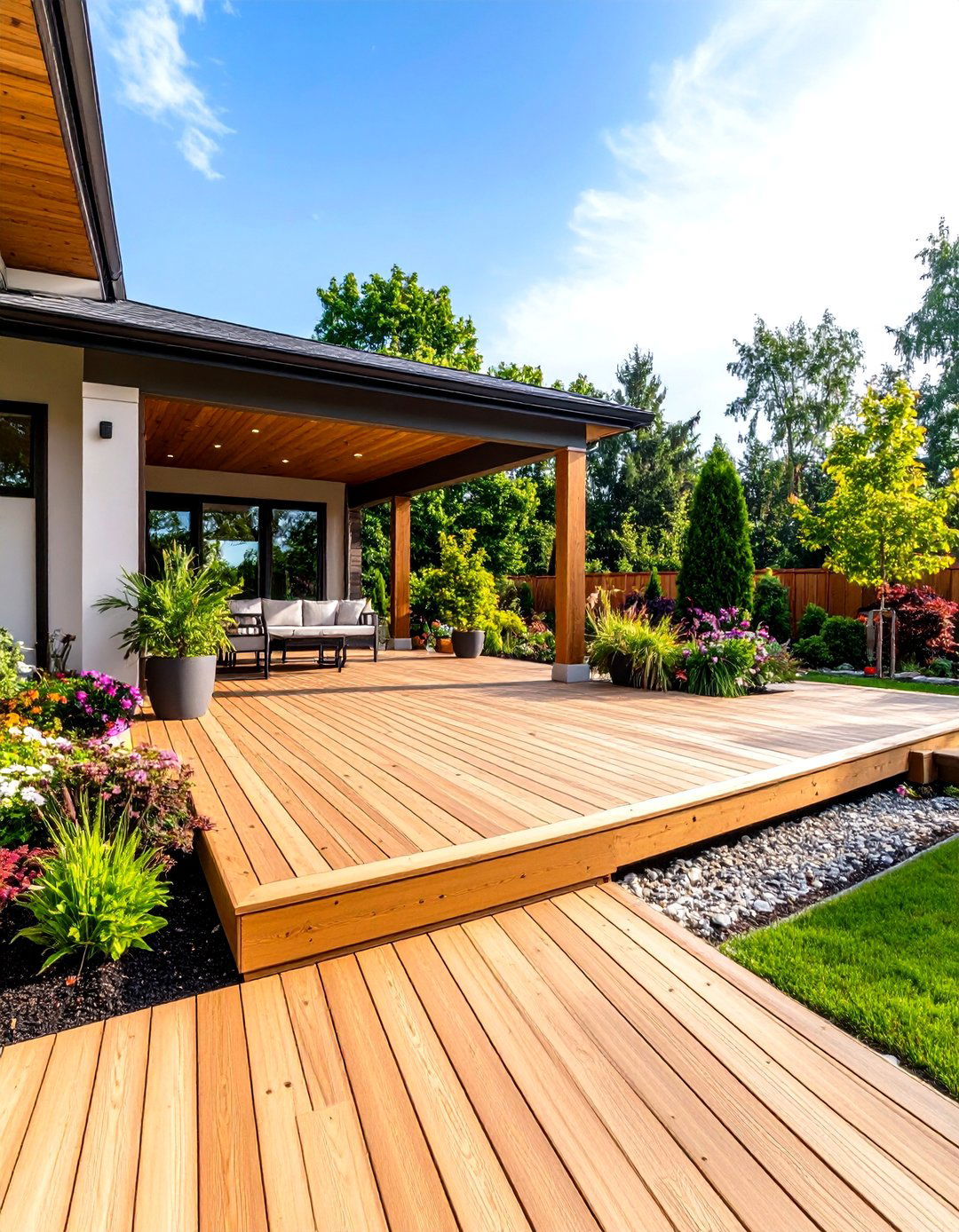 Landscaping Enhanced Deck Integration - 24 Floating Deck Ideas