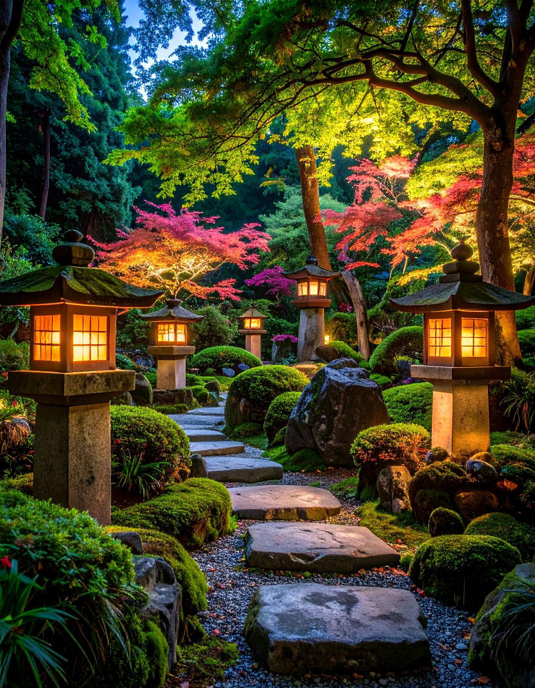 Lantern Illuminated Space - 24 Zen Garden Ideas
