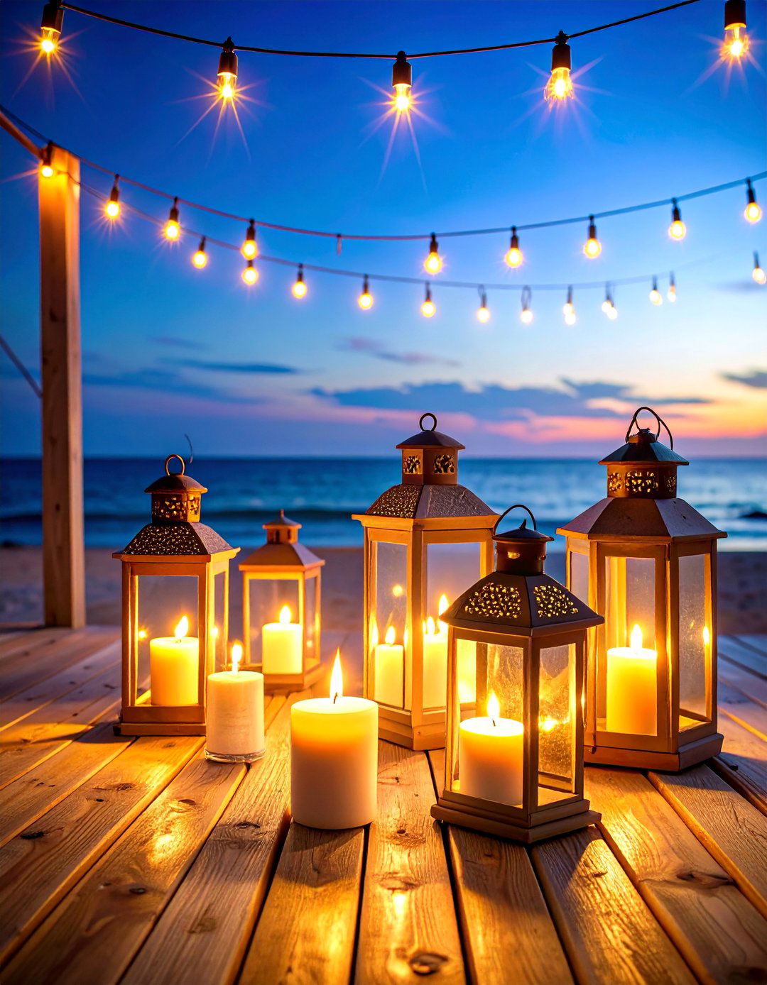 Lantern and Candlelight Ambiance - 24 Beach House Decor Ideas