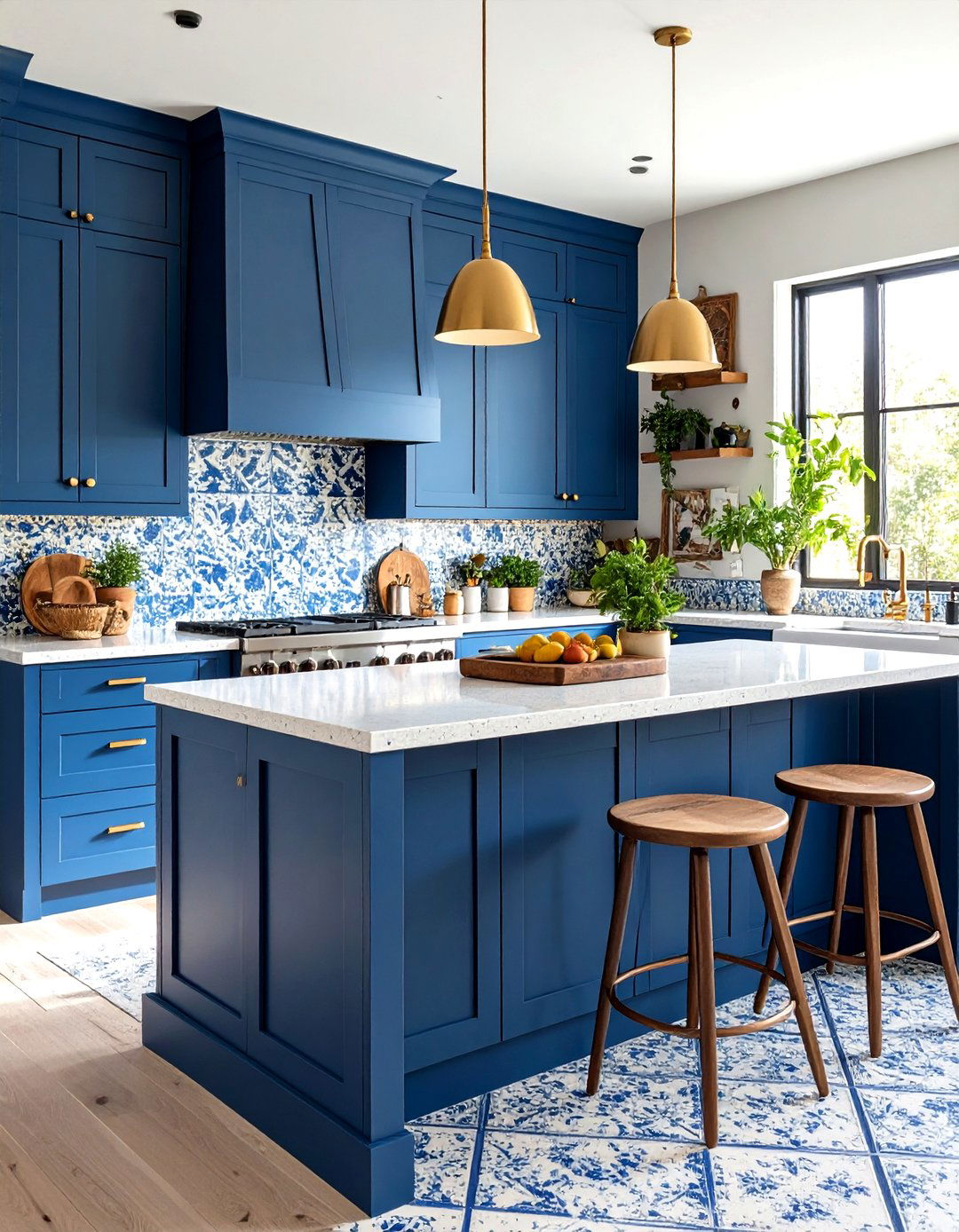 Lapis Blue Terrazzo Artisan Kitchen - 24 kitchens with blue countertops