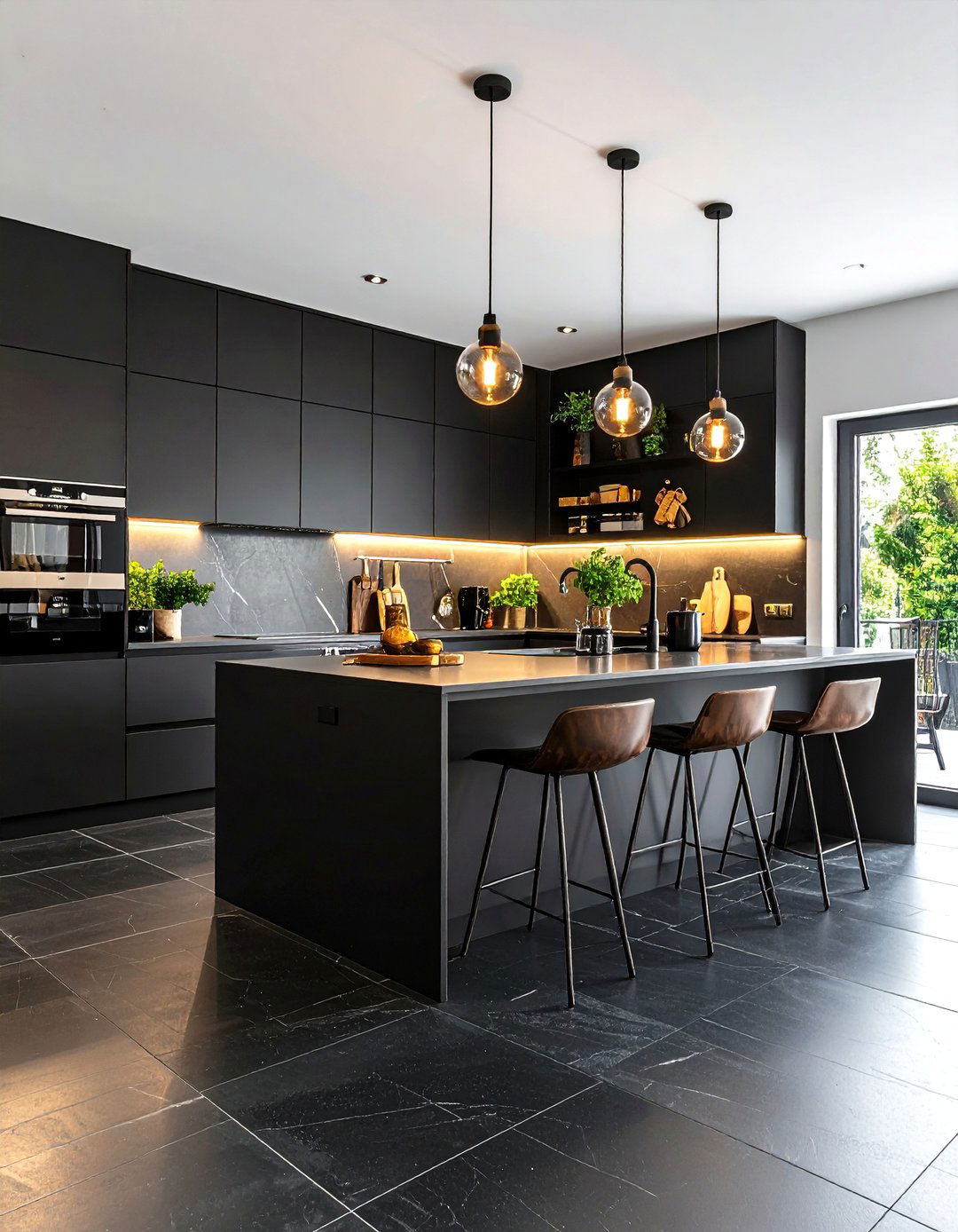 Large Format Black Floor Tiles