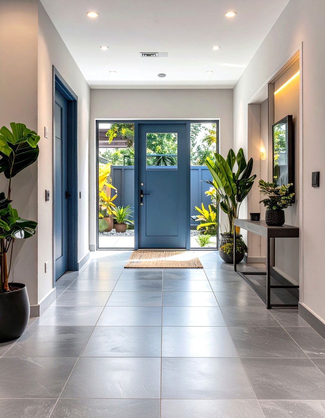 Large Format Gray Porcelain - 24 Small Entryway Tile Floor Ideas