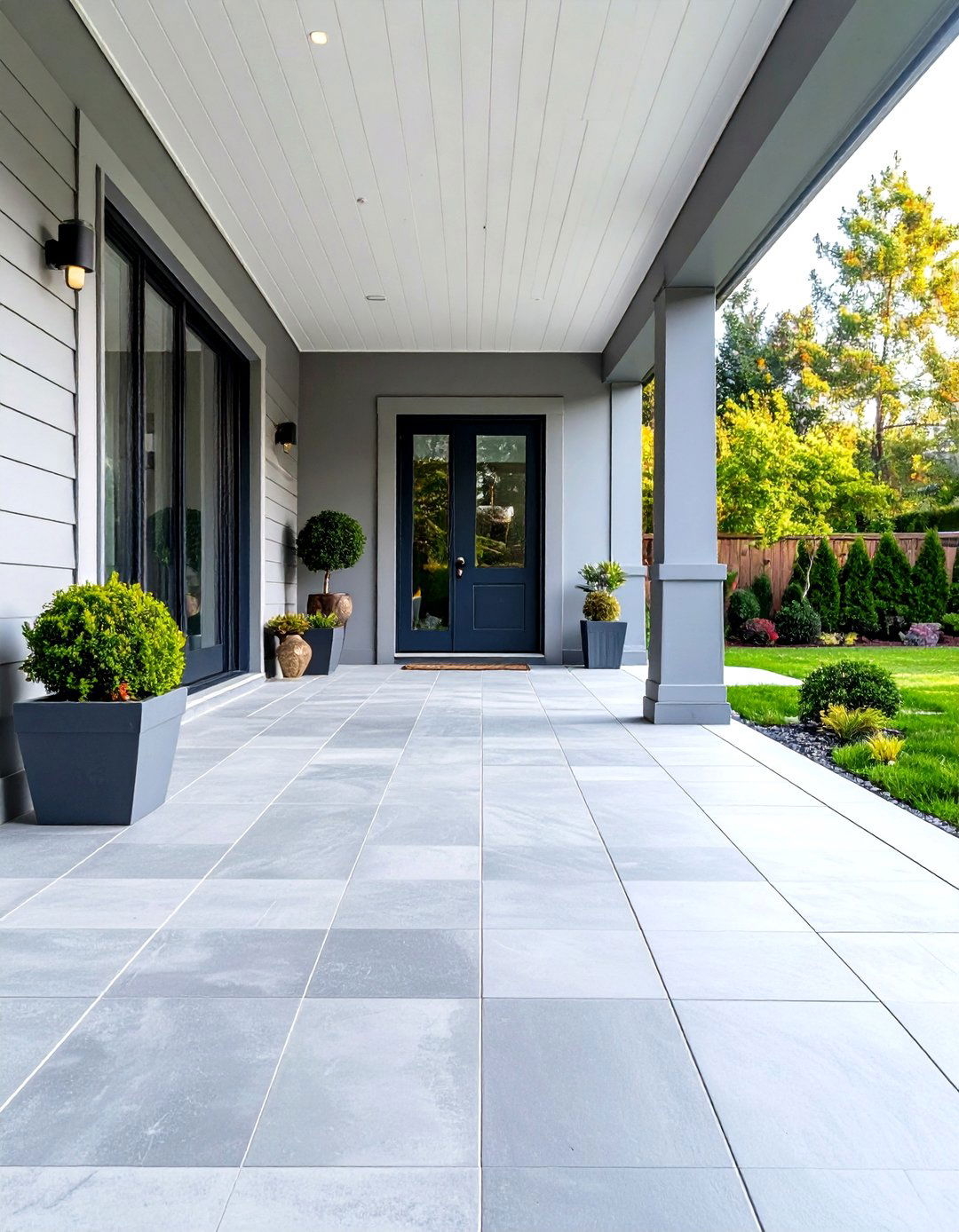 Large Format Porcelain Slabs - 24 Front Porch Tile Ideas