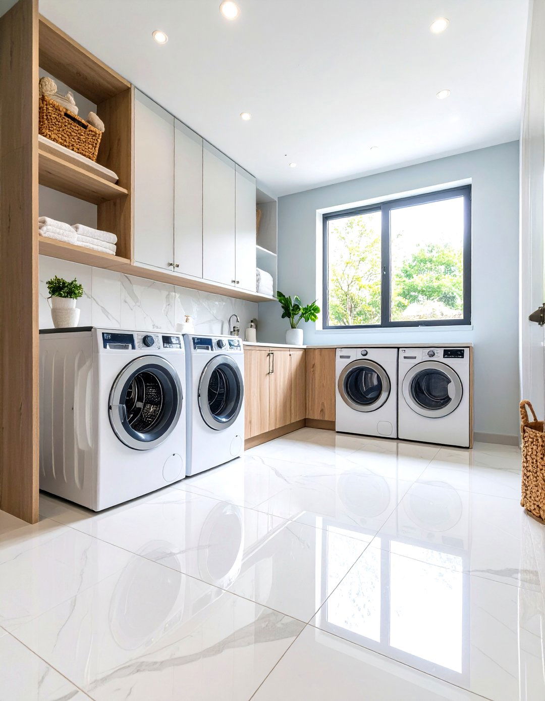 Large Format Porcelain Slabs - 24 Laundry Room Tile Ideas