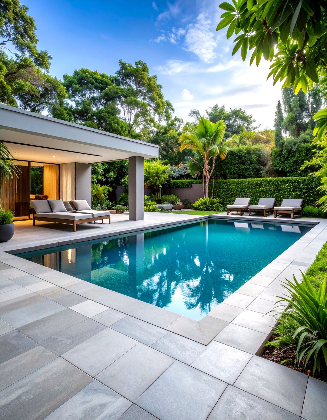 Large Format Porcelain Slabs - 24 Pool Tile Ideas