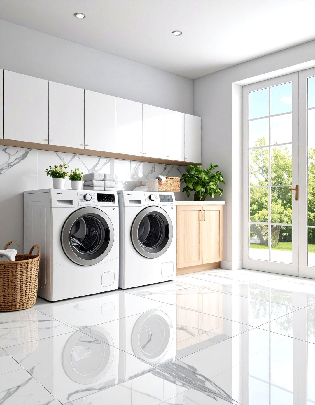 Large Format Porcelain Tiles - 24 Laundry Room Floor Ideas
