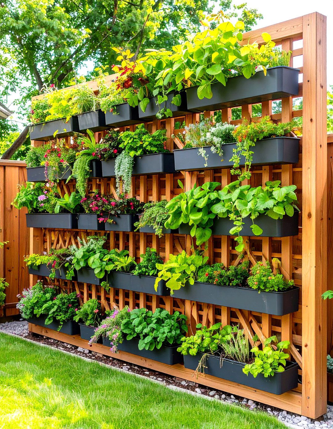 Lattice Planters Vertical Garden System - 24 Deck Lattice Ideas