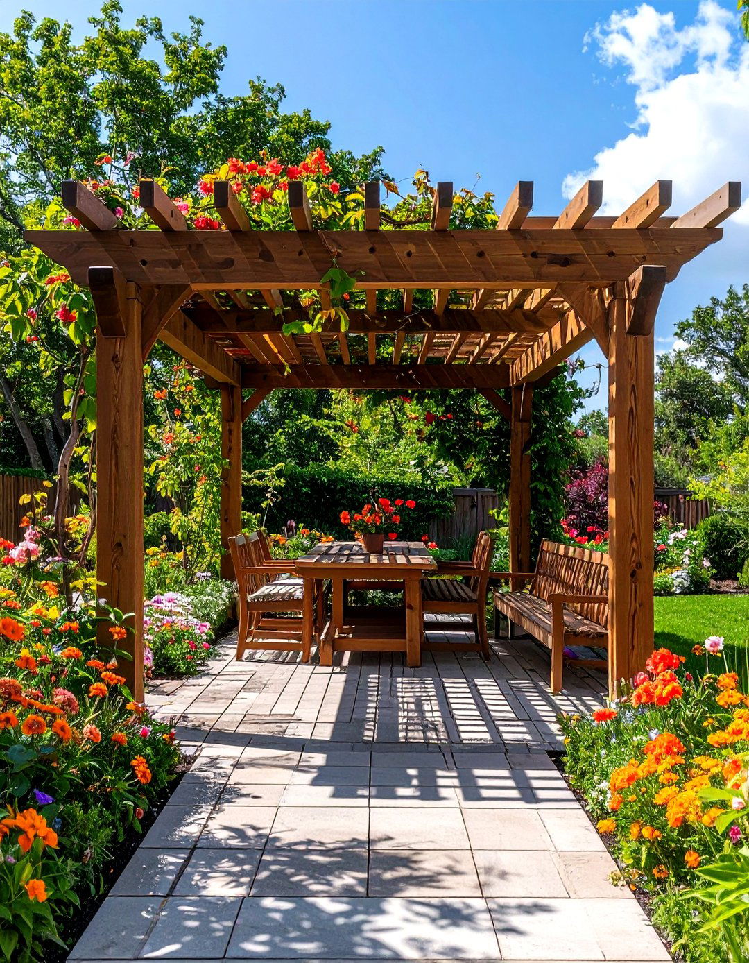 Lattice Roof Pergola Design - 24 Attached Covered Patio Ideas