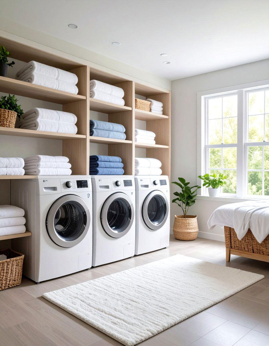 Laundry Room Bedding Storage Hub - 24 Bedding Storage Ideas