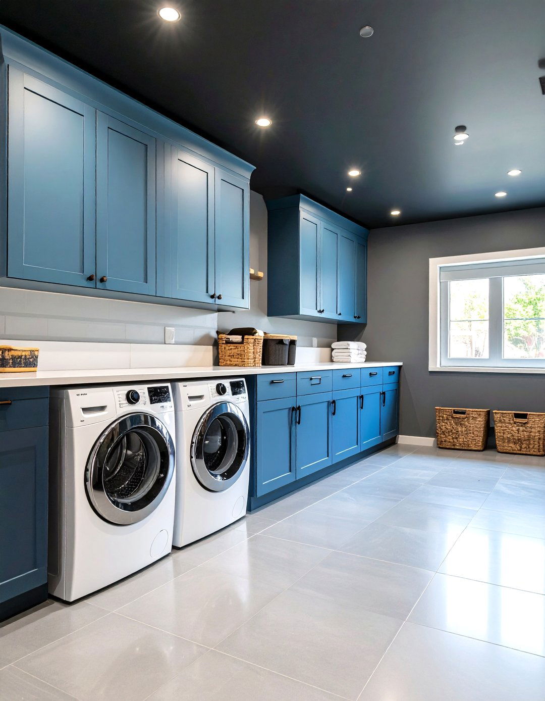 Laundry Room Luxury Upgrade - 24 Black Ceiling With Grey Walls