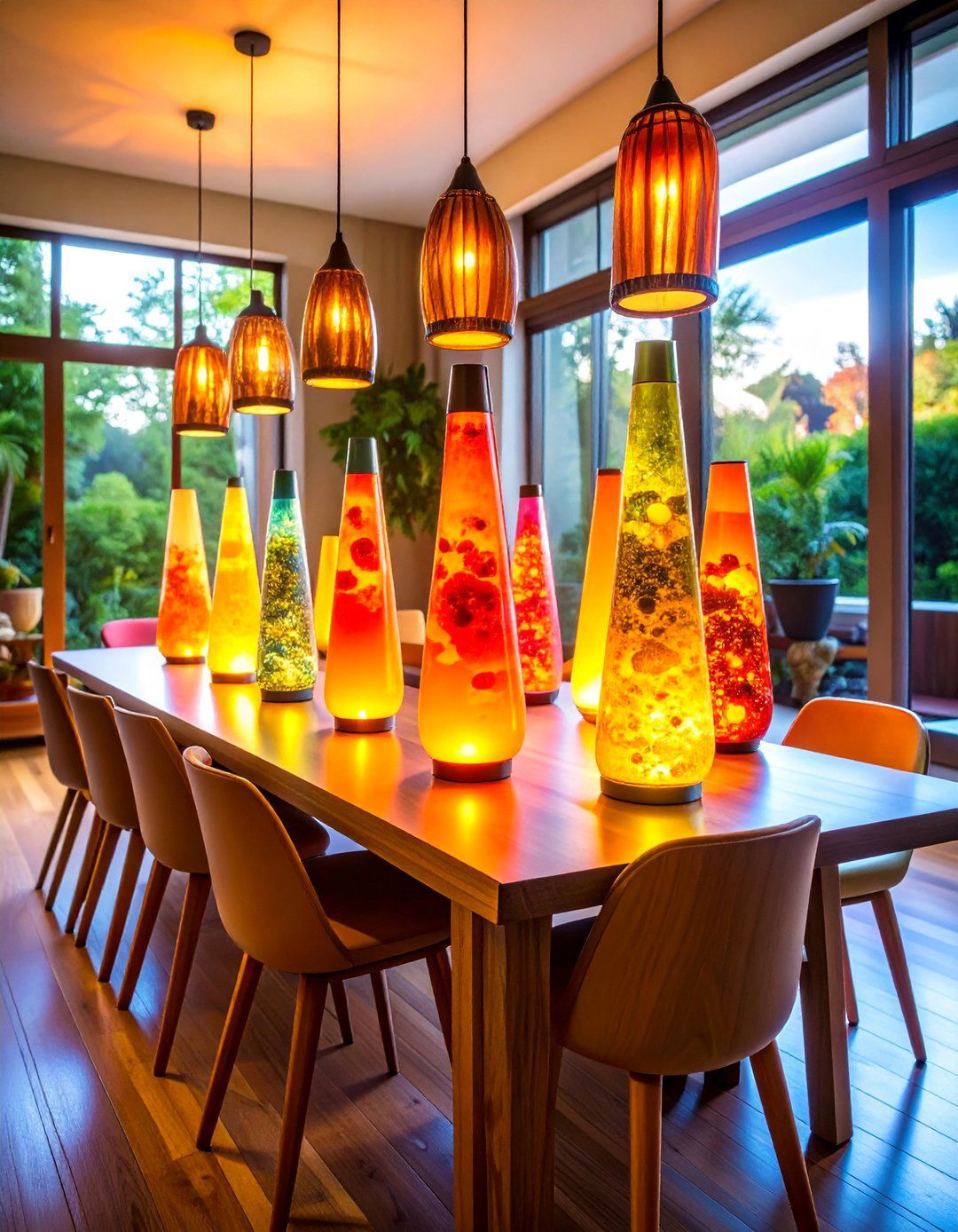Lava Lamps and Psychedelic Lighting Effects - 24 70s Dining Room Design Ideas