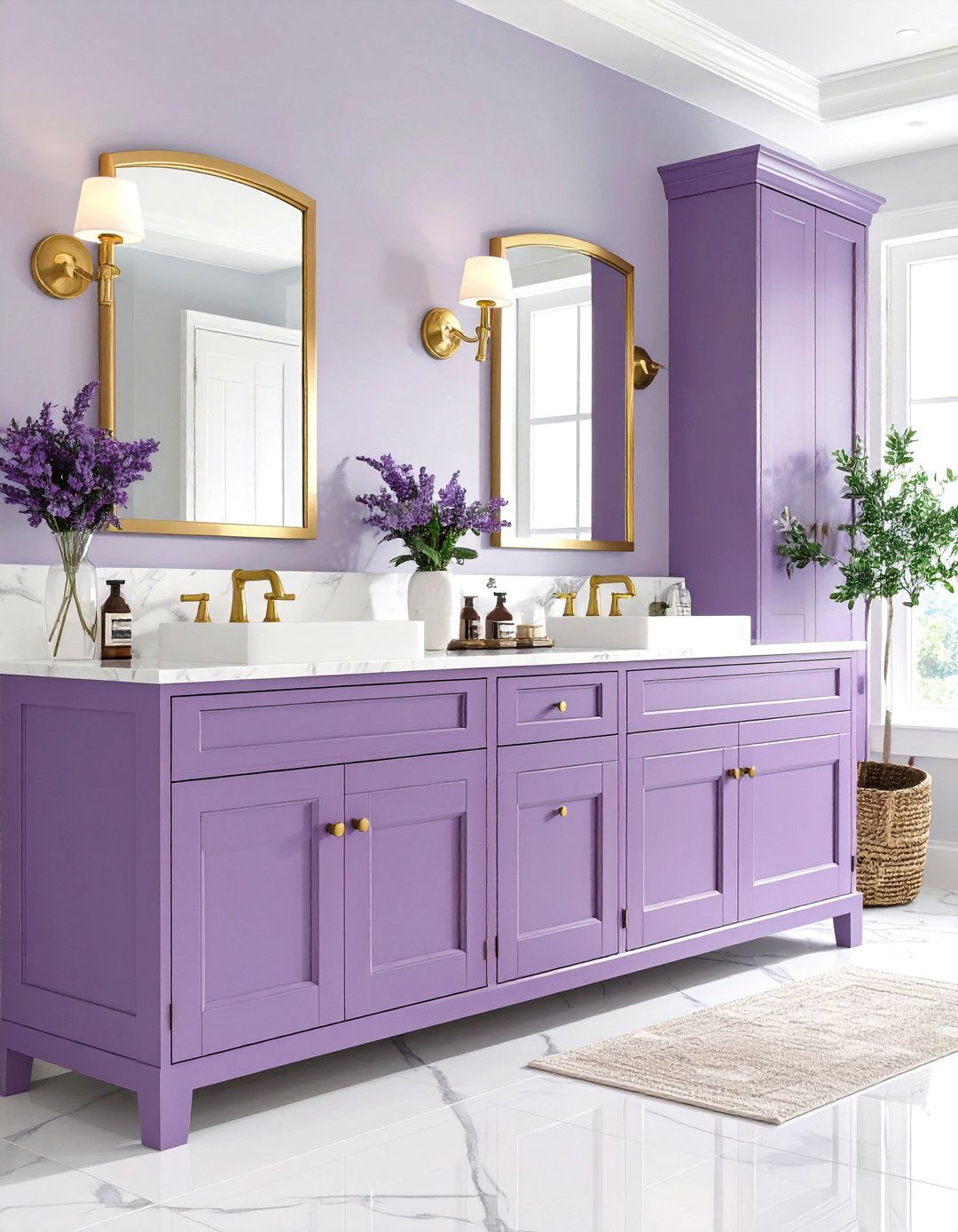 Lavender Bathroom Cabinets - 24 Bathroom Cabinet Color Ideas