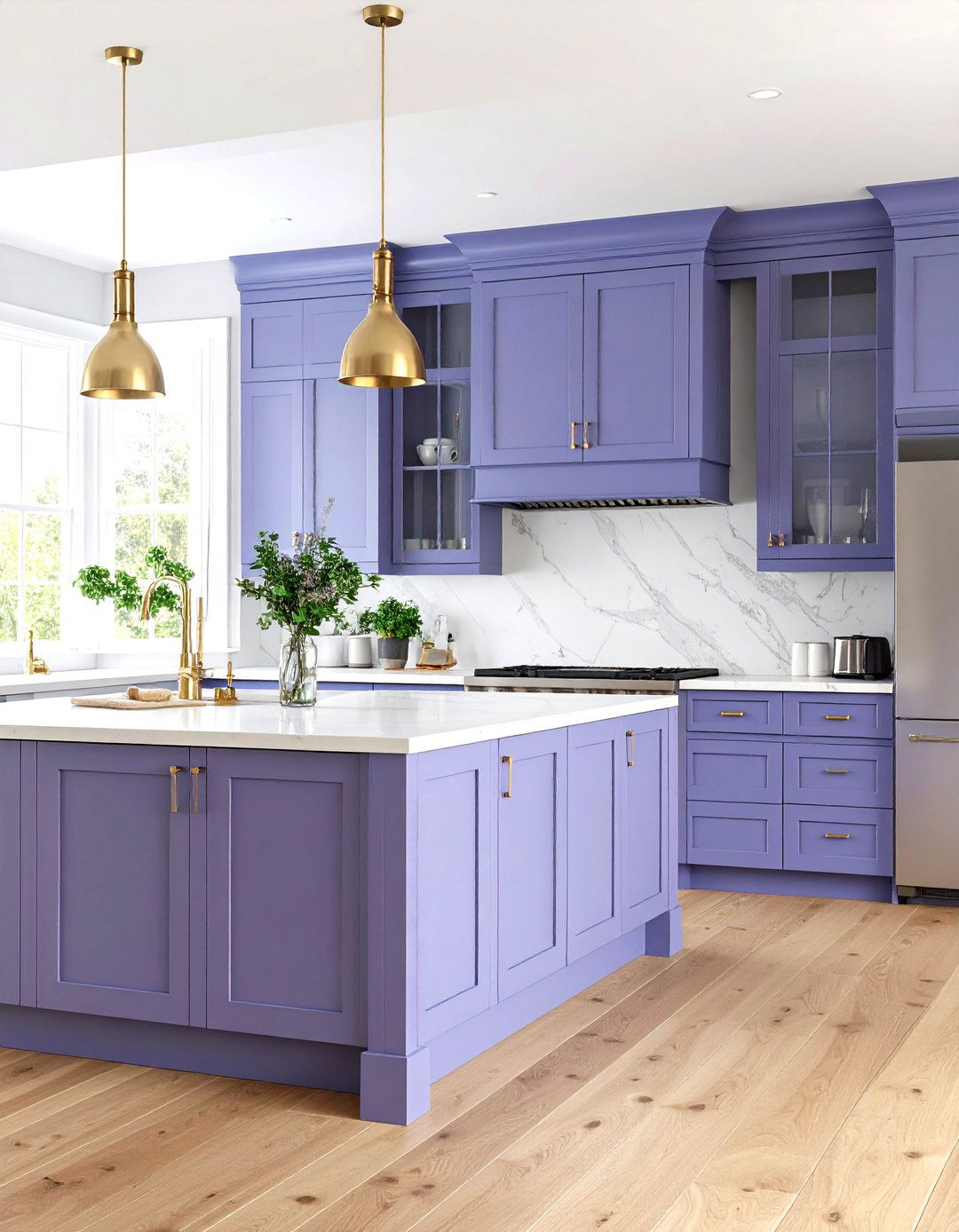 Lavender Cabinet Serenity Kitchen - 24 Purple Kitchen Ideas