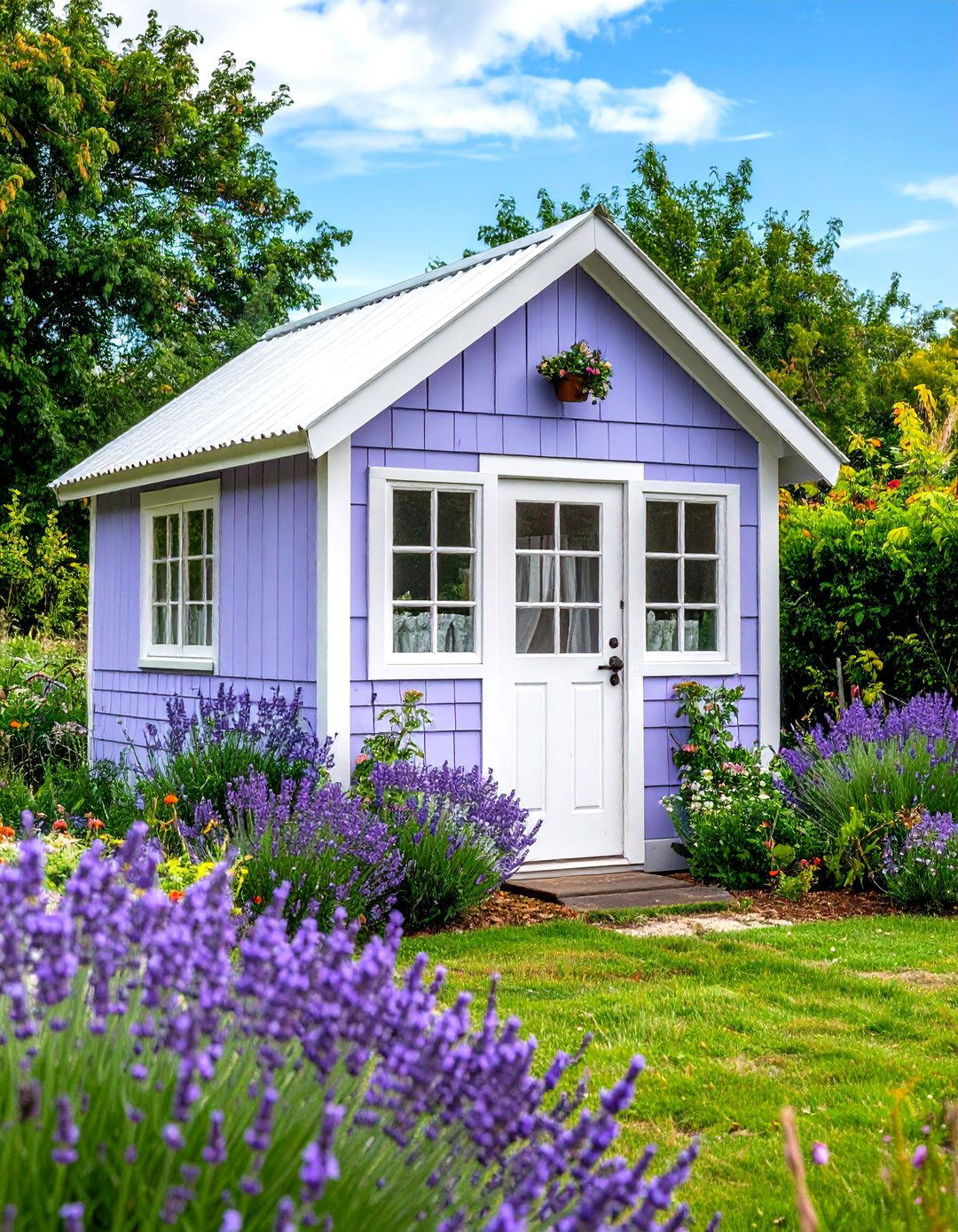 Lavender Country Cottage - 24 Shed Color Ideas