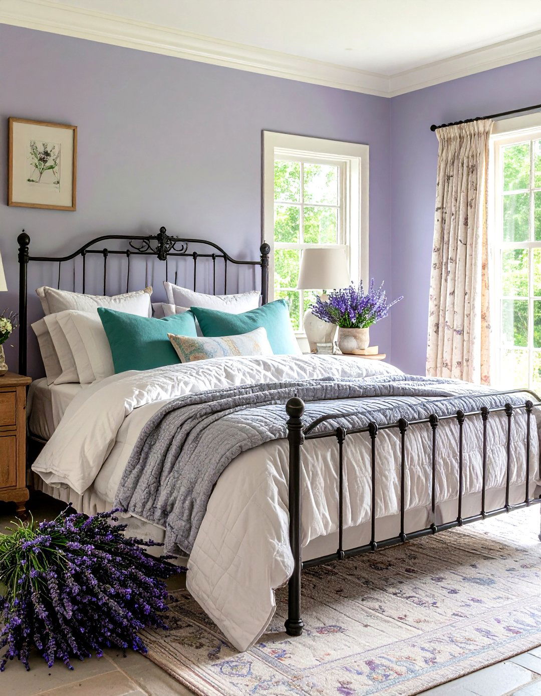 Lavender French Country Bedroom - 24 Purple Bedroom Ideas