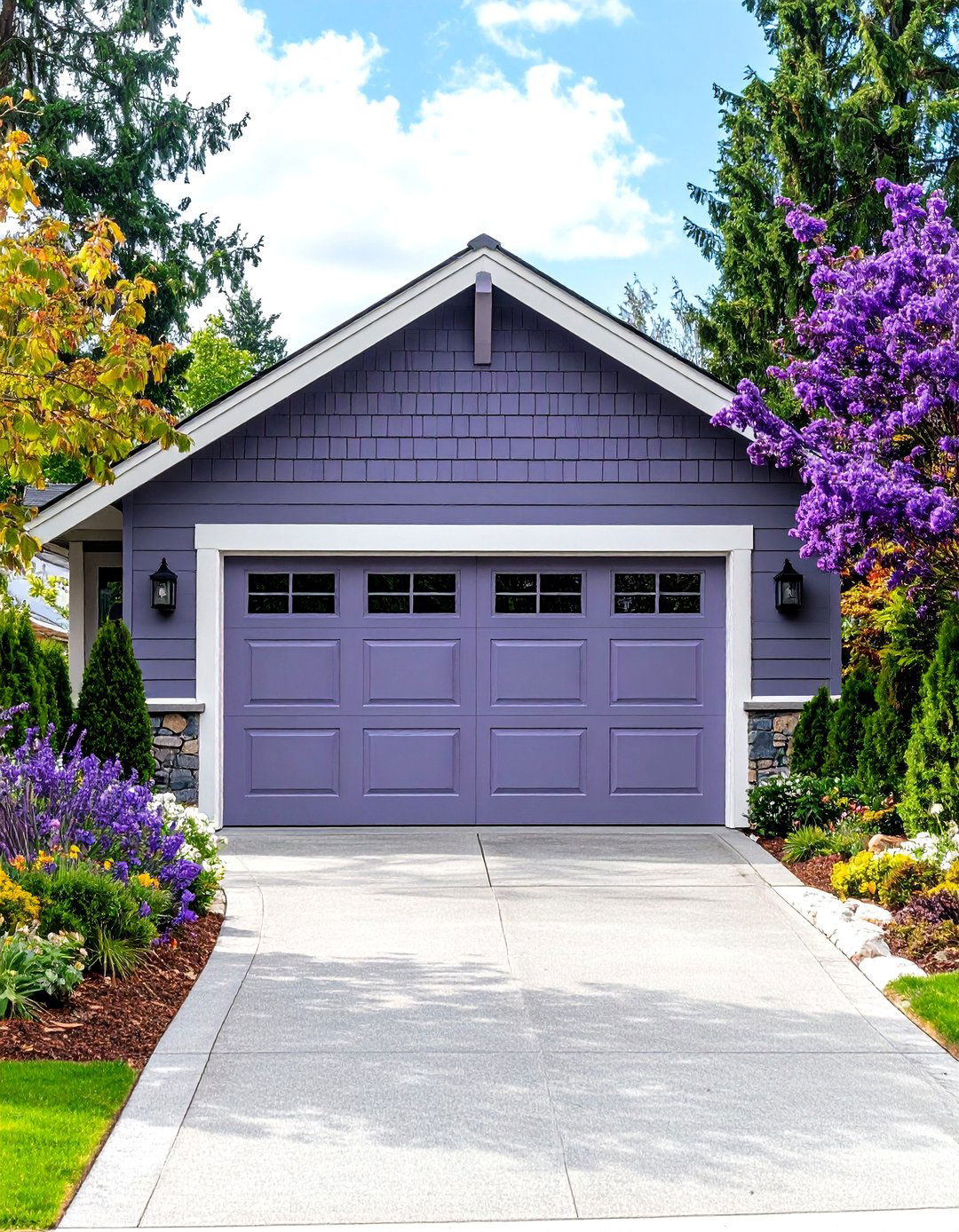 Lavender Gray Subtle Tone - 24 Garage Door Paint Ideas