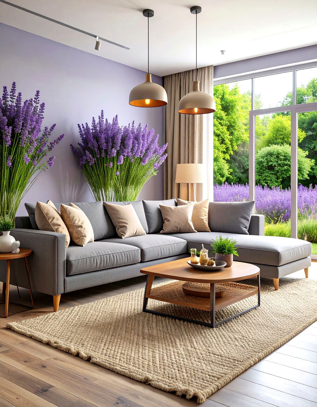 Lavender Living Room Retreat - 24 Pastel Room Ideas