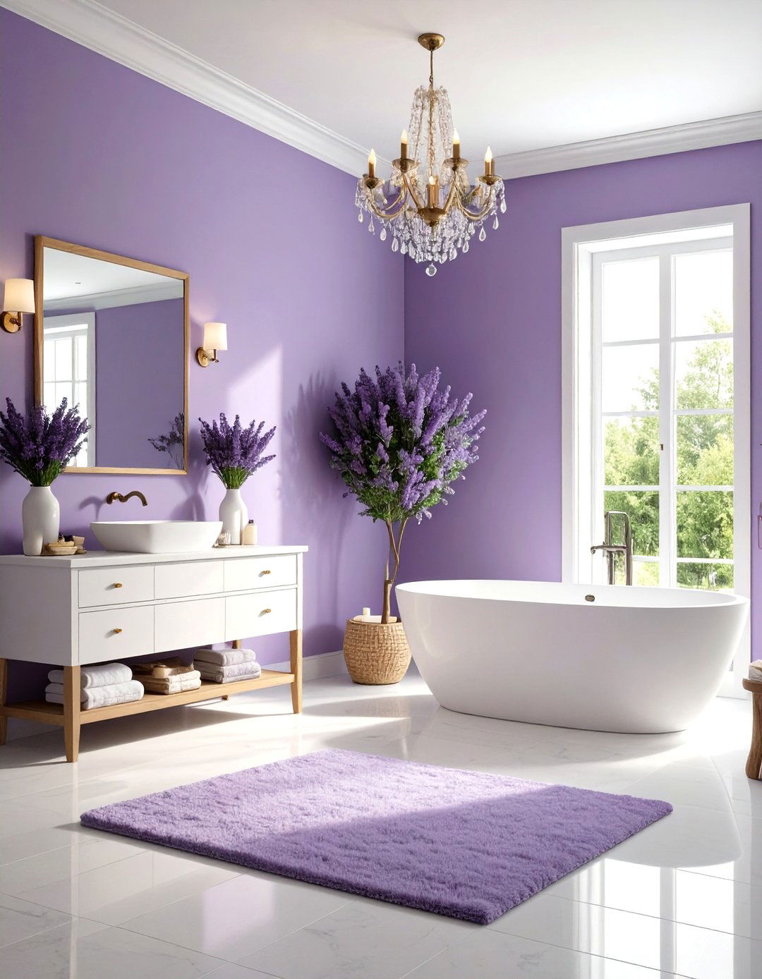 Lavender Master Bathroom Retreat - 24 Monochromatic Color Schemes for Rooms