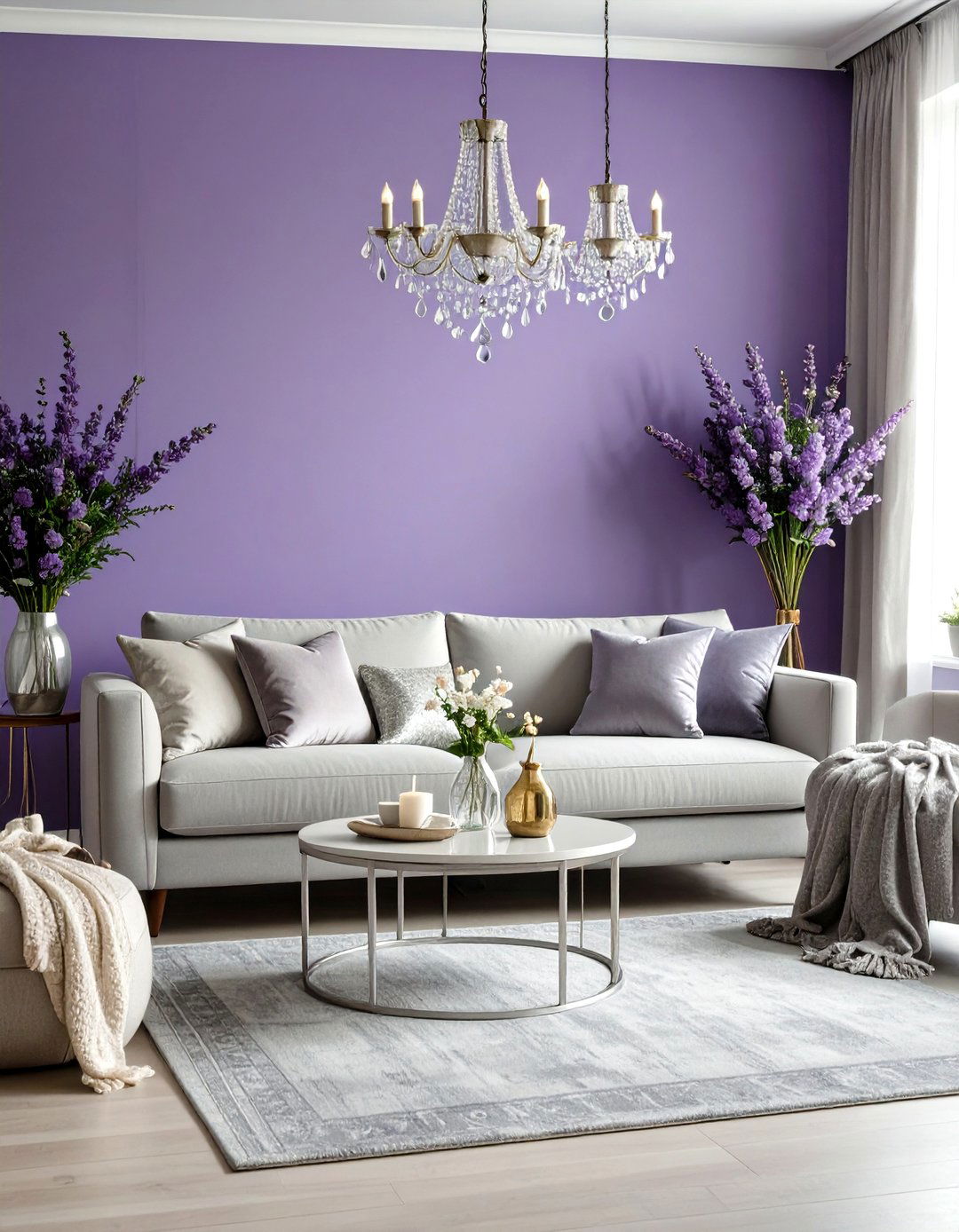 Lavender and Grey Gentle Sophistication - 24 Two Colour Combination for Living Room