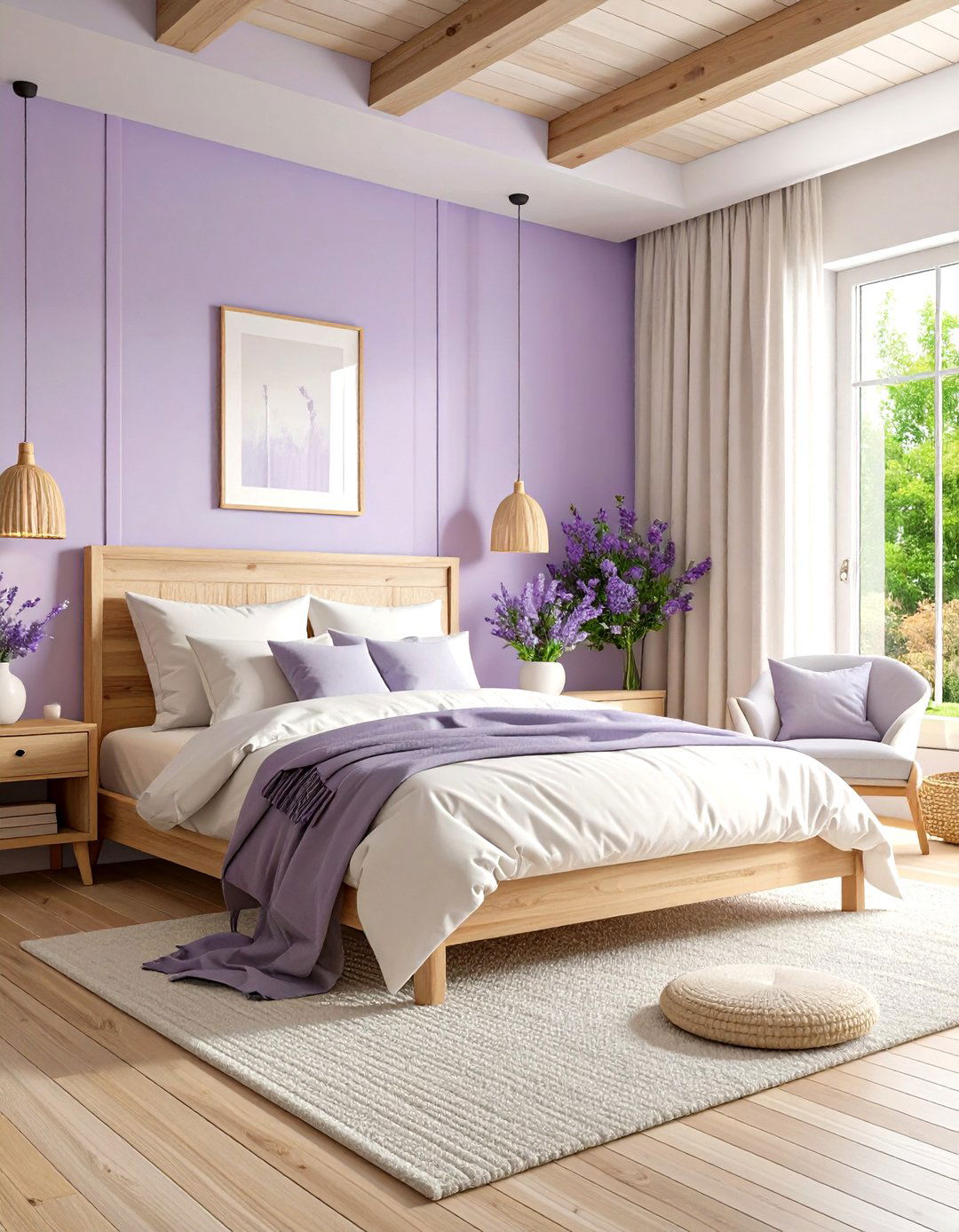 Lavender and White Serene Bedroom - 24 Dark Purple Bedroom Ideas