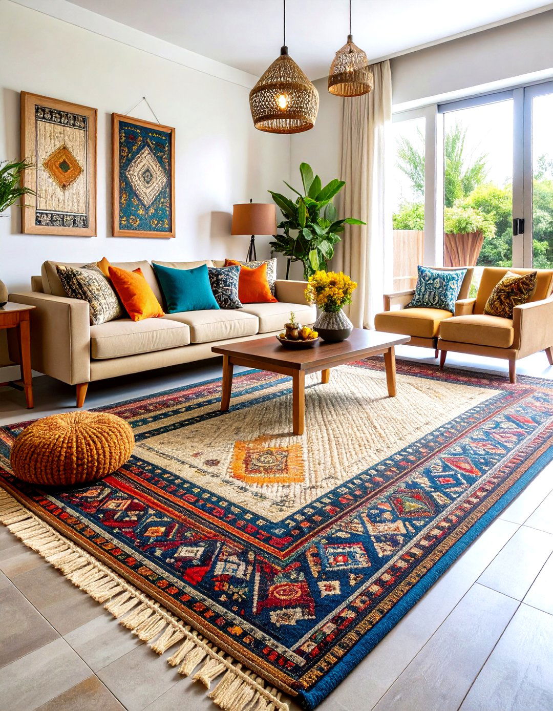 Layered Area Rug Combination - 24 Joanna Gaines Living Room Ideas