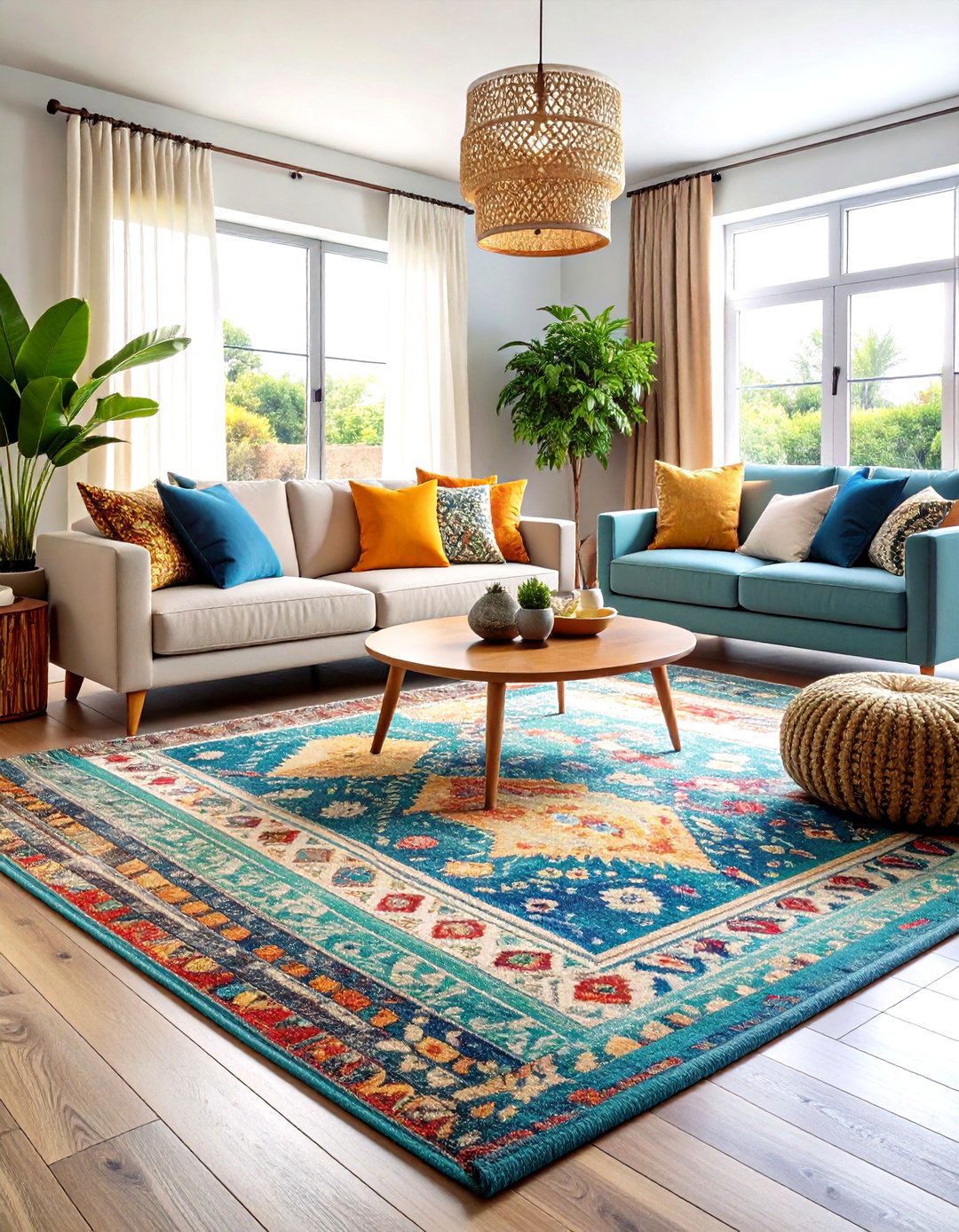 Layered Area Rug Living Room Combinations - 24 Living Room Carpet Ideas
