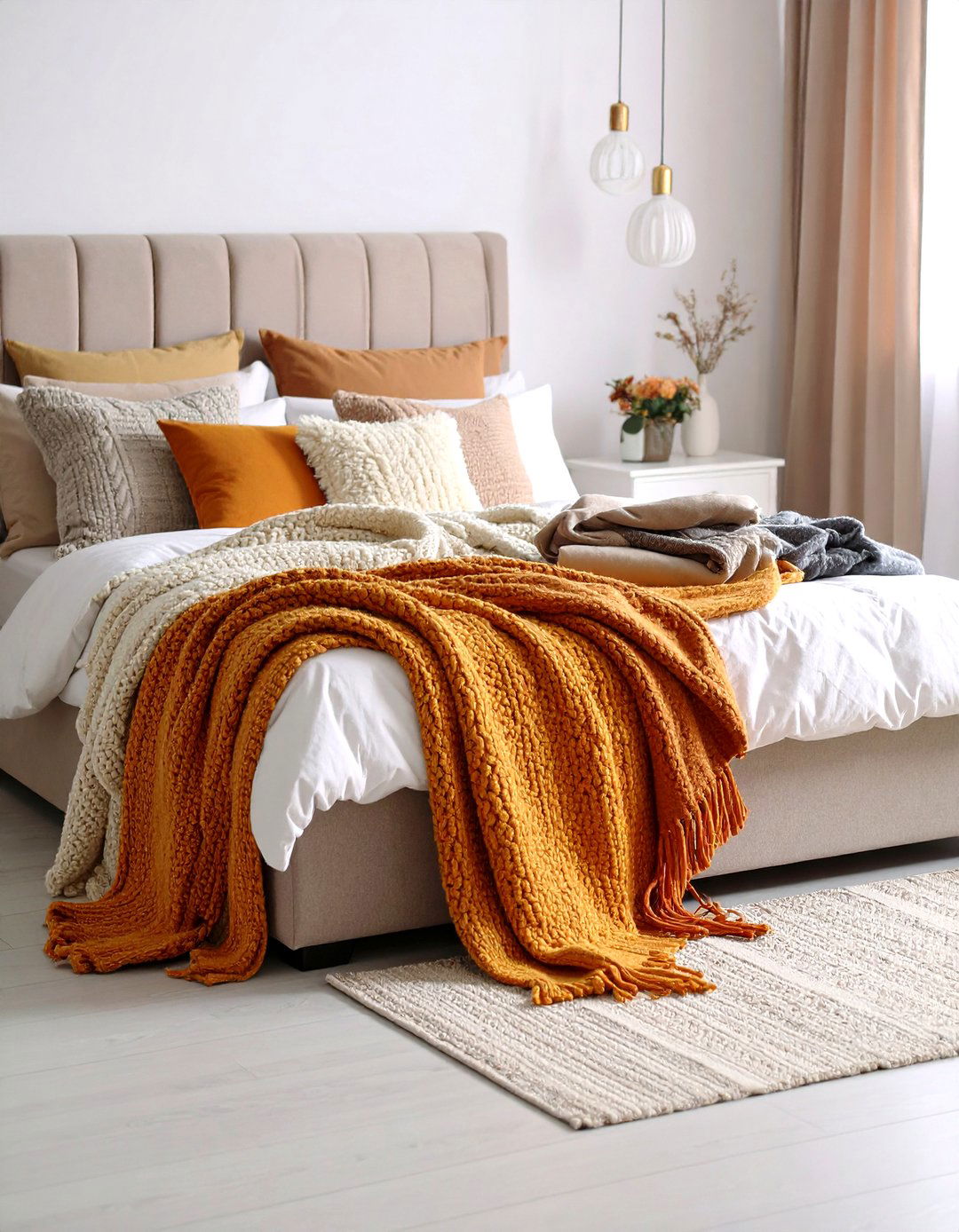 Layered Blanket Styling - 24 Scandinavian Bedroom Ideas