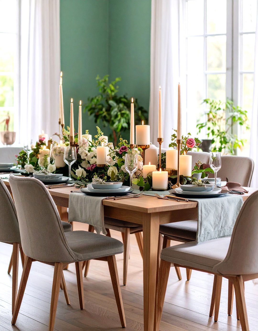 Layered Candle Lighting Displays - 24 Dining Table Decor Ideas