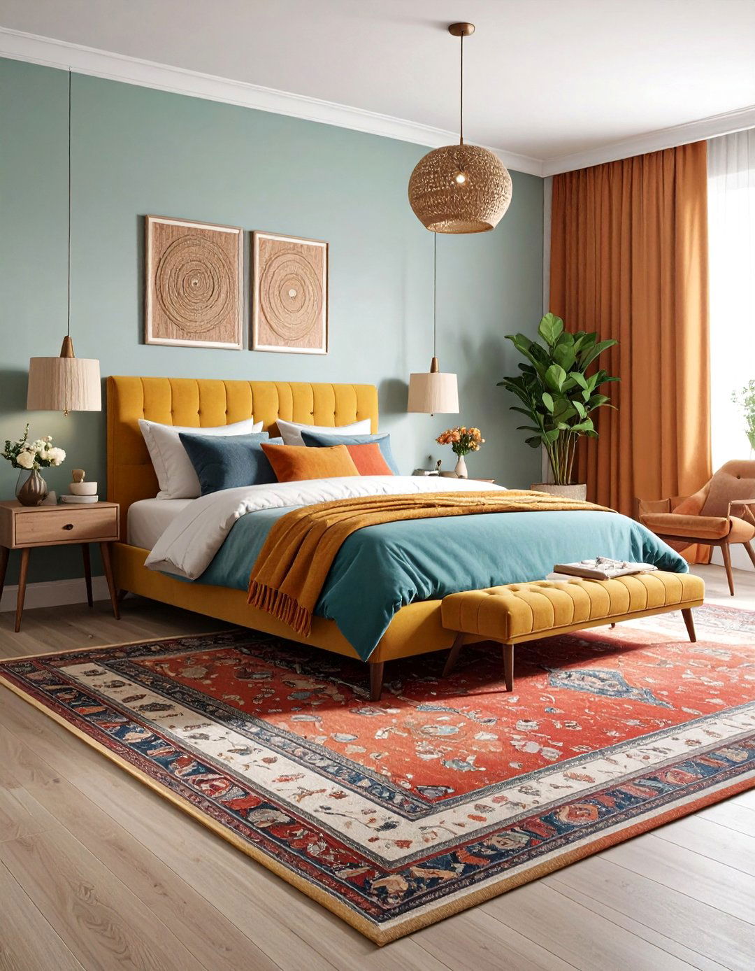 Layered Carpet and Rug Bedroom Combinations - 24 Bedroom Carpet Ideas