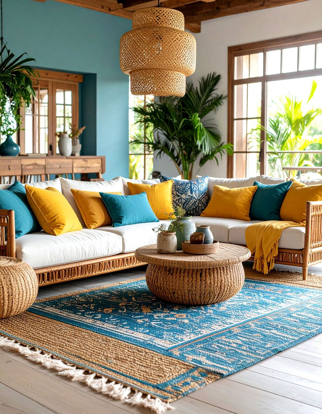 Layered Coastal Textures Approach - 24 Coastal Living Room Ideas