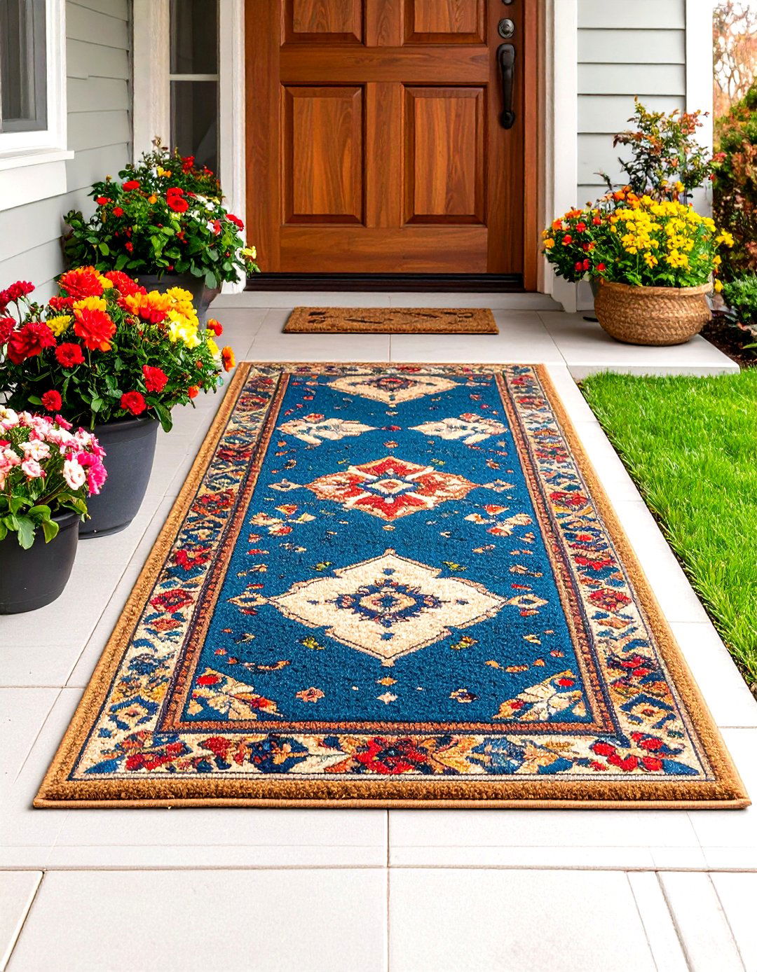Layered Doormat Designs - 24 Front Door Decor Ideas