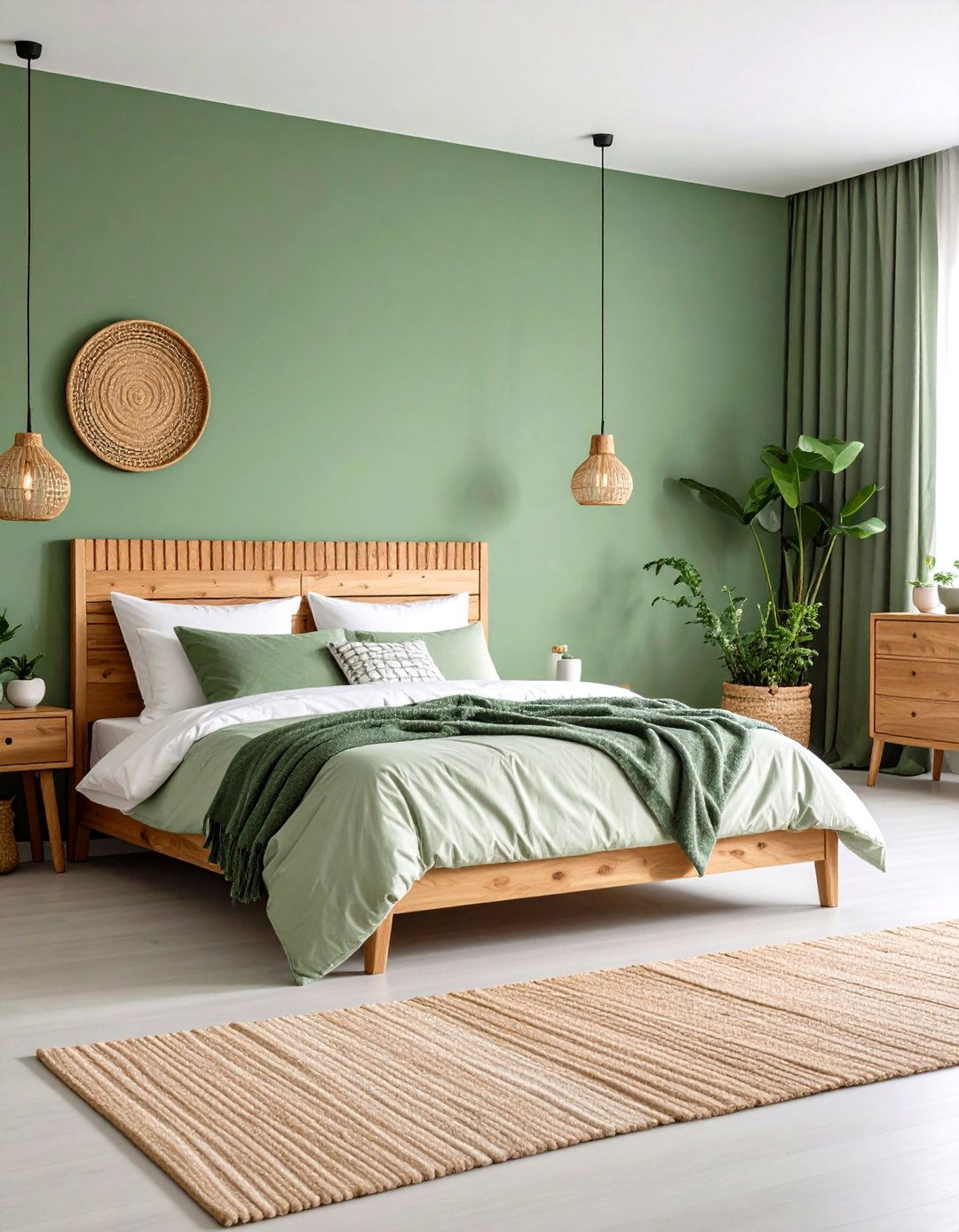 Layered Green Tones Approach - 24 Green Bedroom Ideas