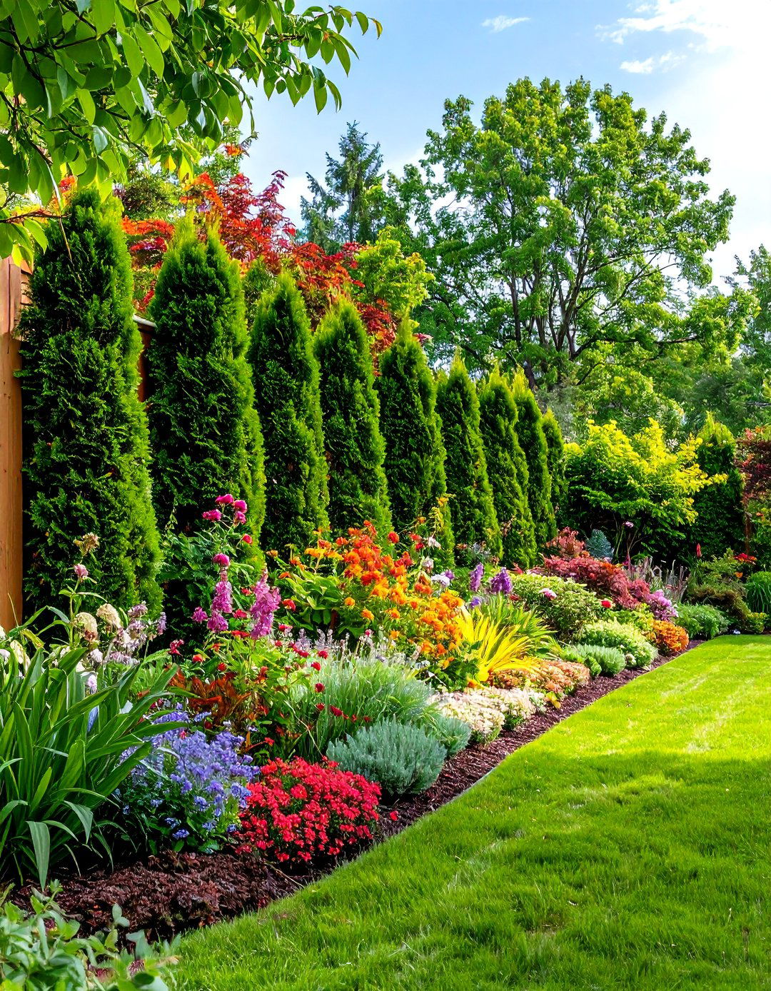 Layered Plant Privacy - 24 Backyard Privacy Ideas
