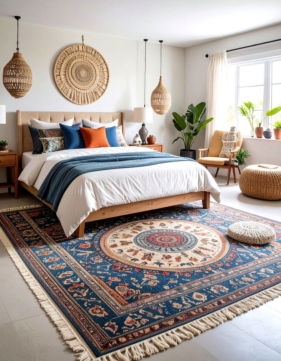 Layered Rugs Sage Green Bedroom Foundation - 24 Boho Sage Green Bedroom Ideas
