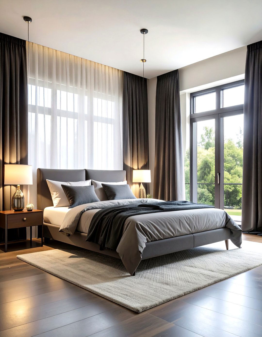 Layered Sheer and Blackout Bedroom Design - 24 Bedroom Curtain Ideas