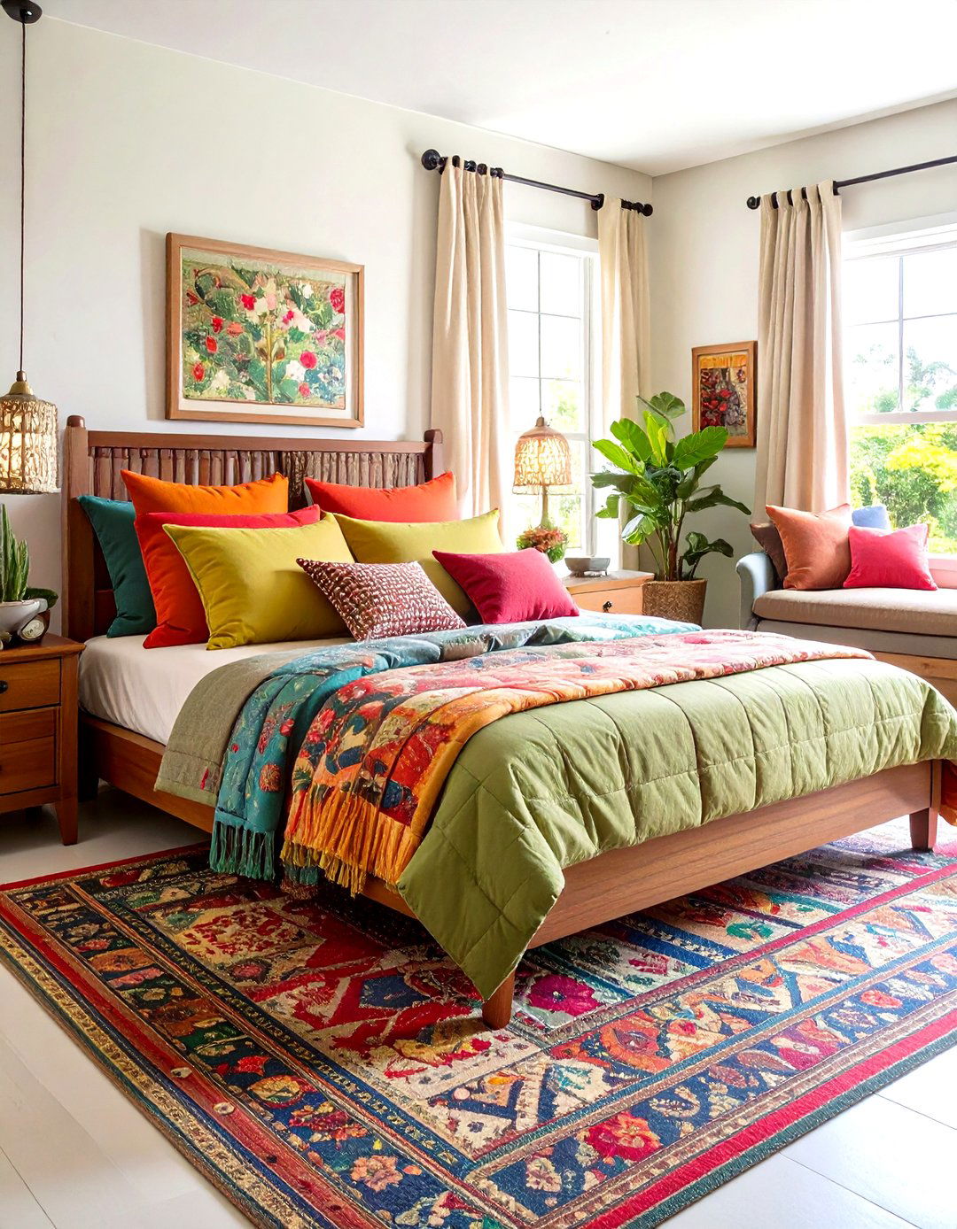 Layered Textile Comfort - 24 Grandmillennial Style Bedroom Ideas