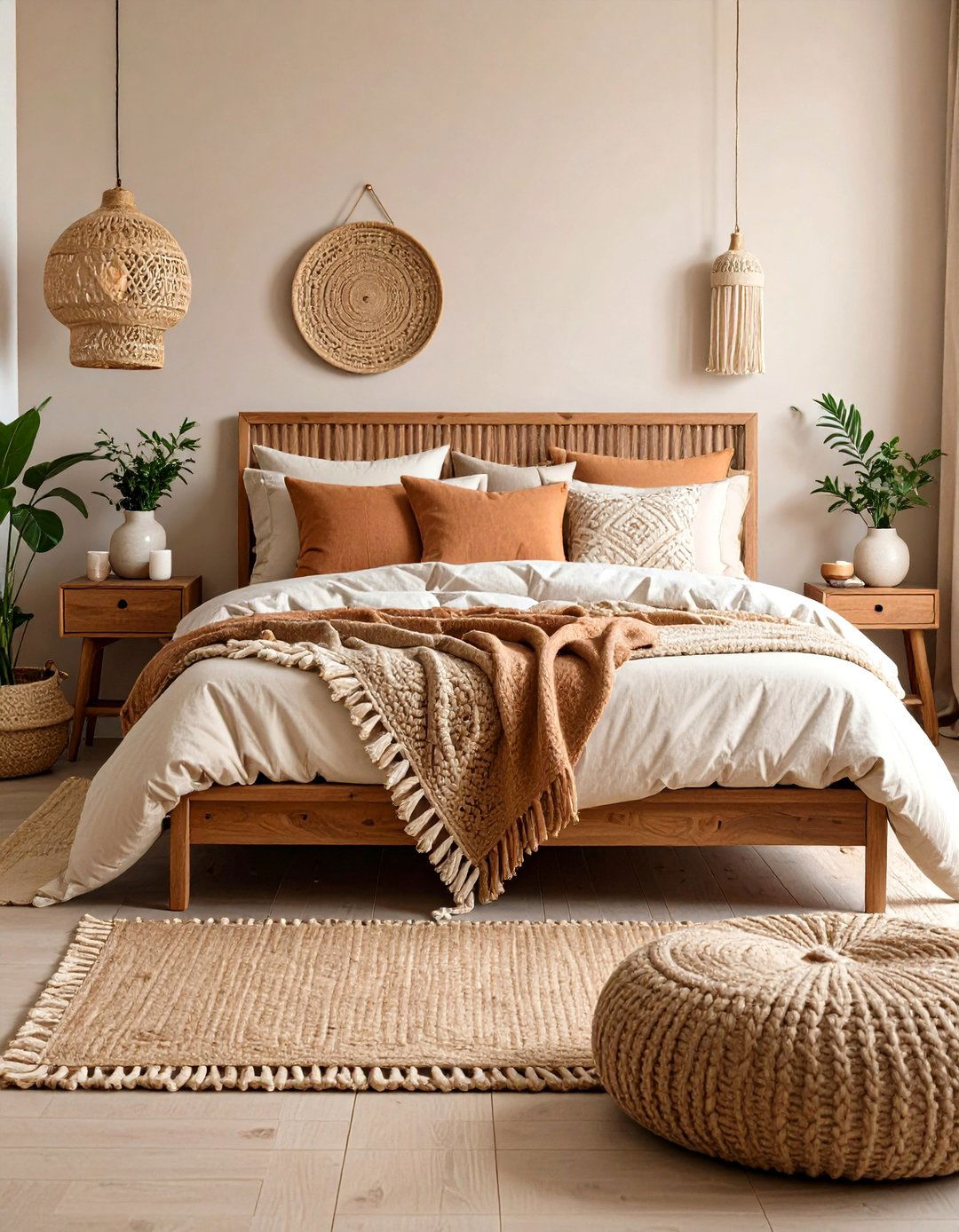 Layered Texture Beige Bedroom - 24 Beige Bedroom Ideas