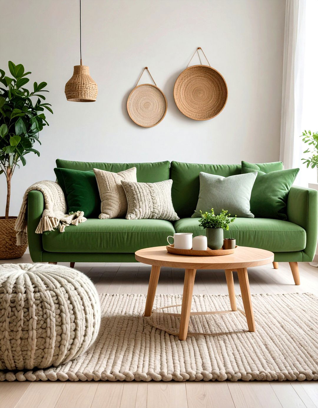 Layered Texture Sage Green Couch Design - 24 sage green couch living room ideas