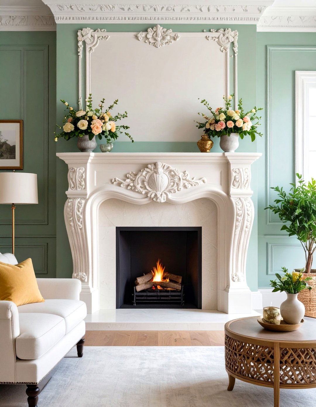 Layered Texture Stucco Fireplace - 24 Stucco Fireplace Ideas