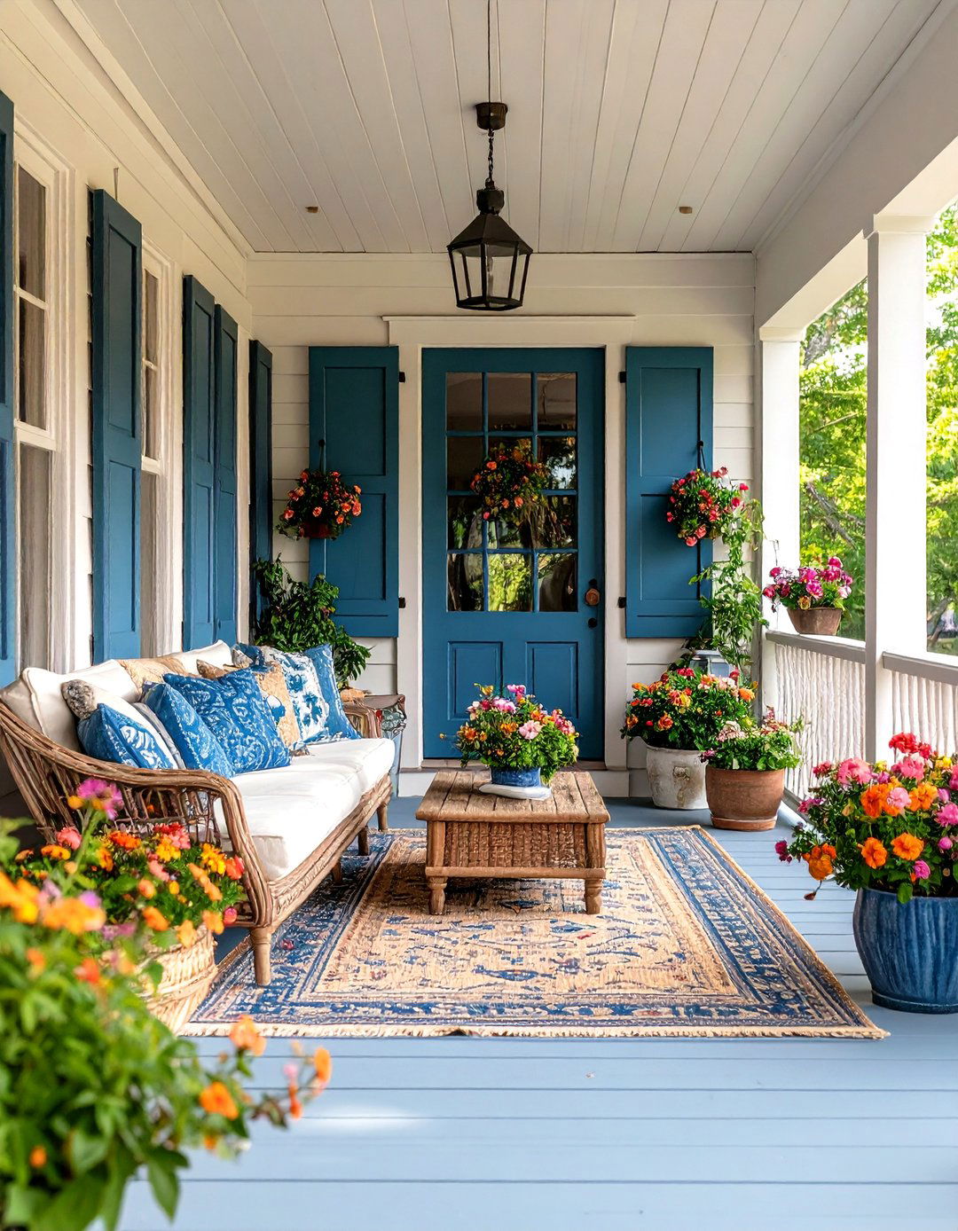 Layered Textures Farmhouse Porch - 24 Farmhouse Porch Ideas