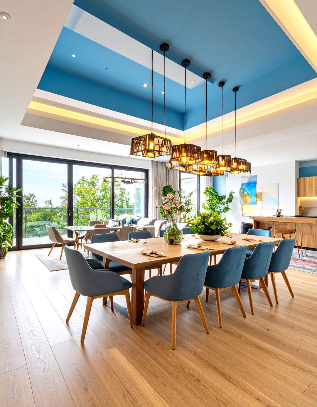 Layered Tray Ceiling Design - 24 Dining Room Ceiling Ideas